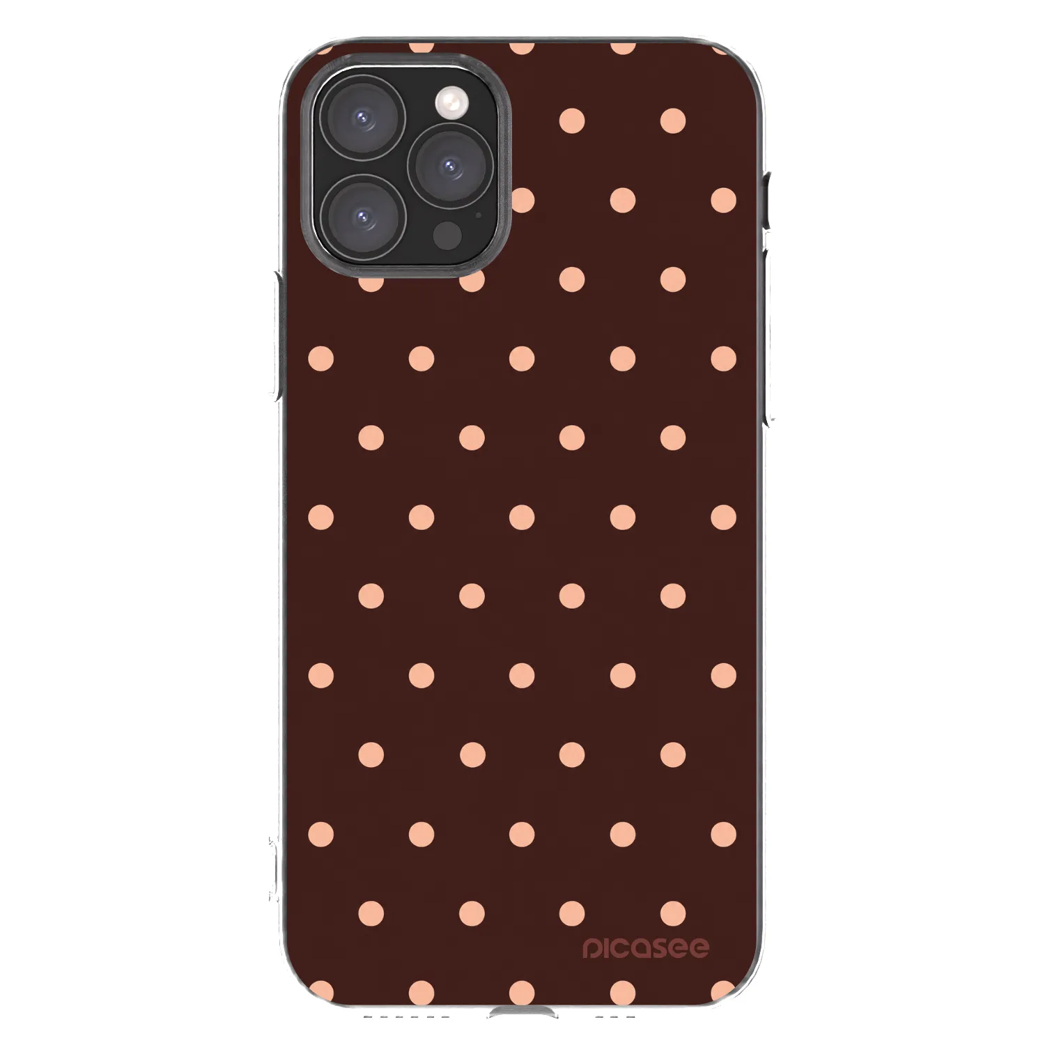 Picasee silikonski prozorni ovitek za Apple iPhone 11 Pro - Peach Dots & Chocolate