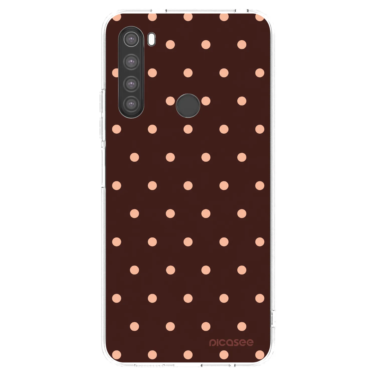 Picasee silikonski prozorni ovitek za Xiaomi Redmi Note 8 - Peach Dots & Chocolate