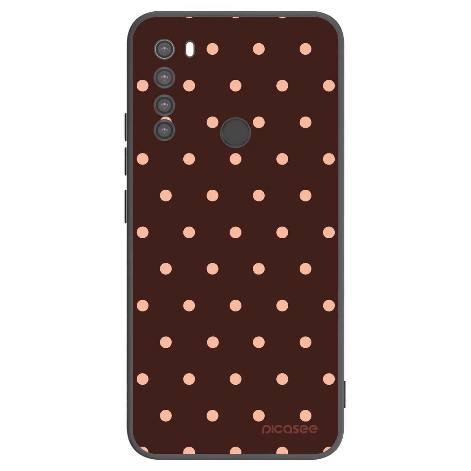 Picasee silikonski črni ovitek za Xiaomi Redmi Note 8 - Peach Dots & Chocolate