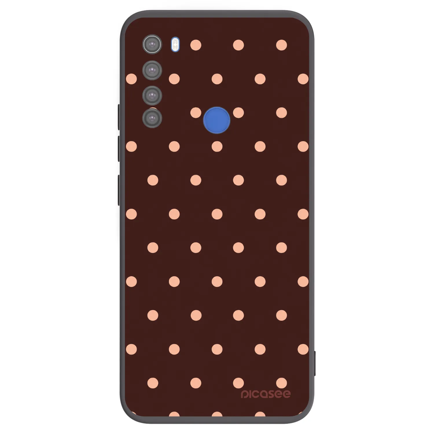 Picasee silikonski črni ovitek za Xiaomi Redmi Note 8T - Peach Dots & Chocolate