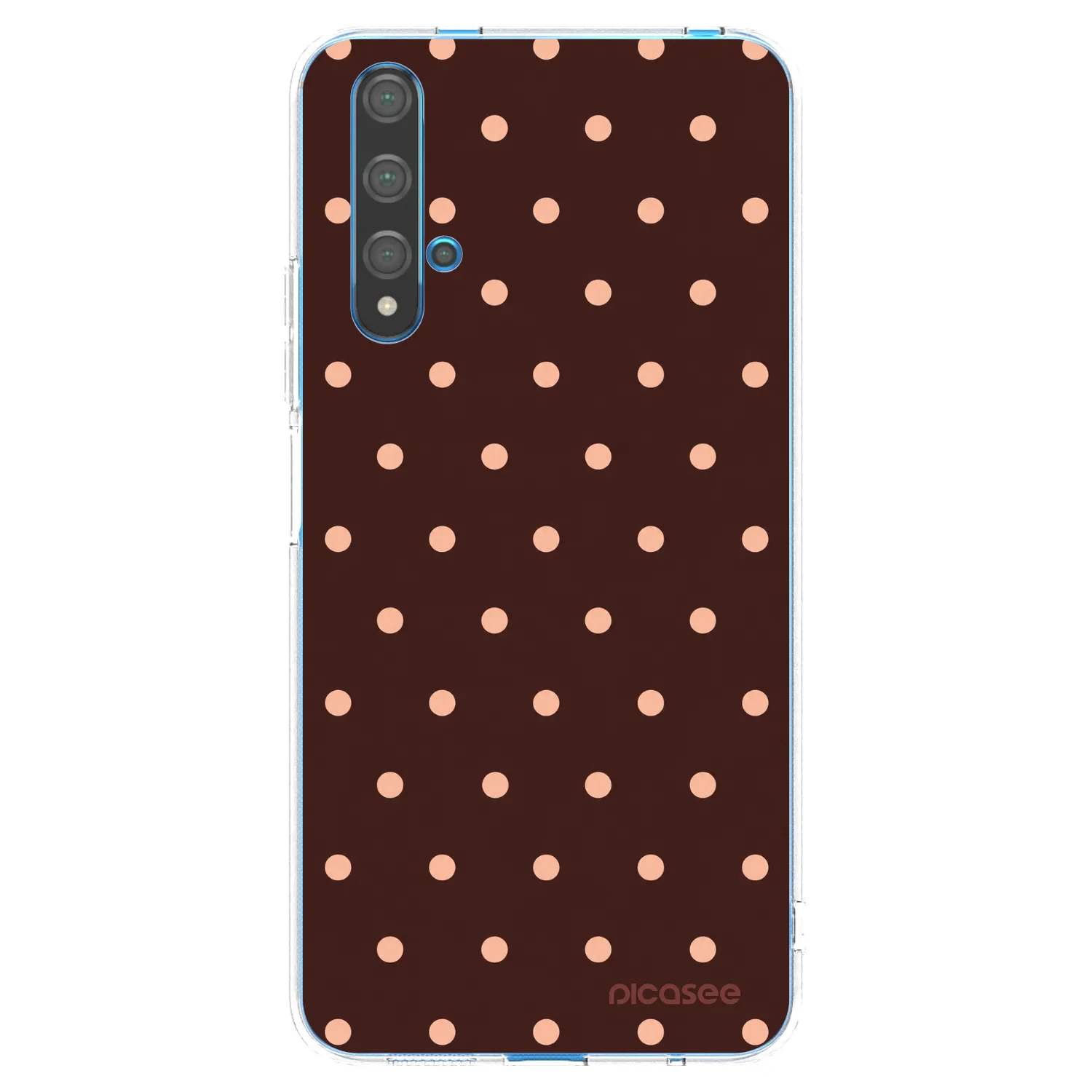 Picasee silikonski prozorni ovitek za Huawei Nova 5T - Peach Dots & Chocolate