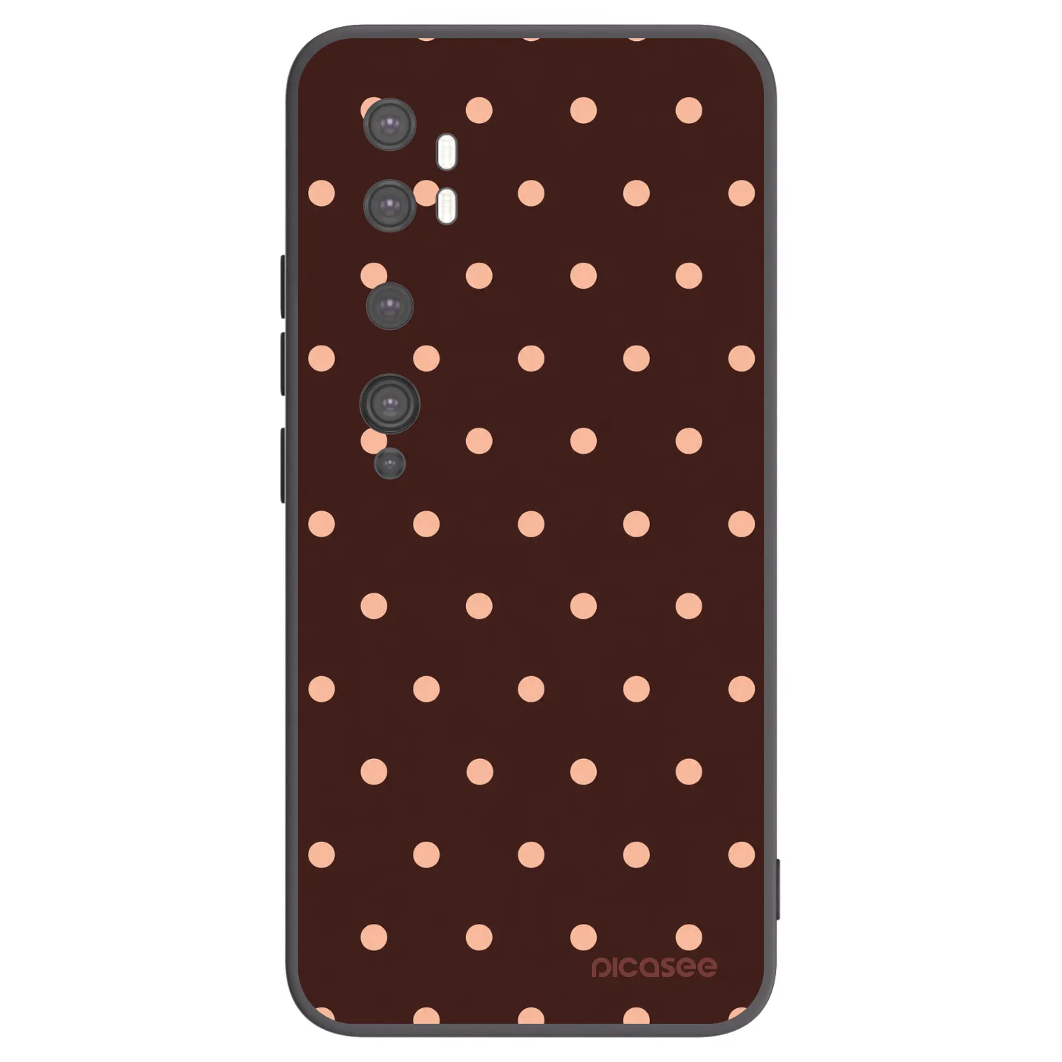 Picasee silikonski črni ovitek za Xiaomi Mi Note 10 (Pro) - Peach Dots & Chocolate
