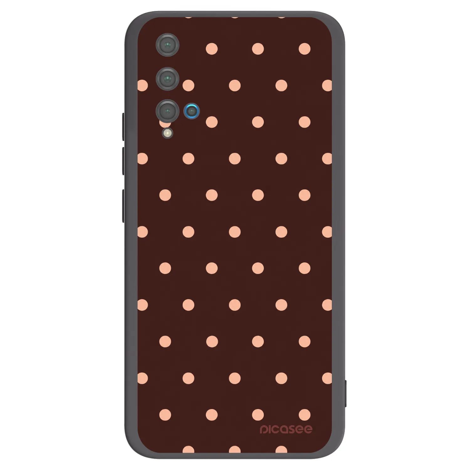 Picasee silikonski črni ovitek za Huawei Nova 5T - Peach Dots & Chocolate