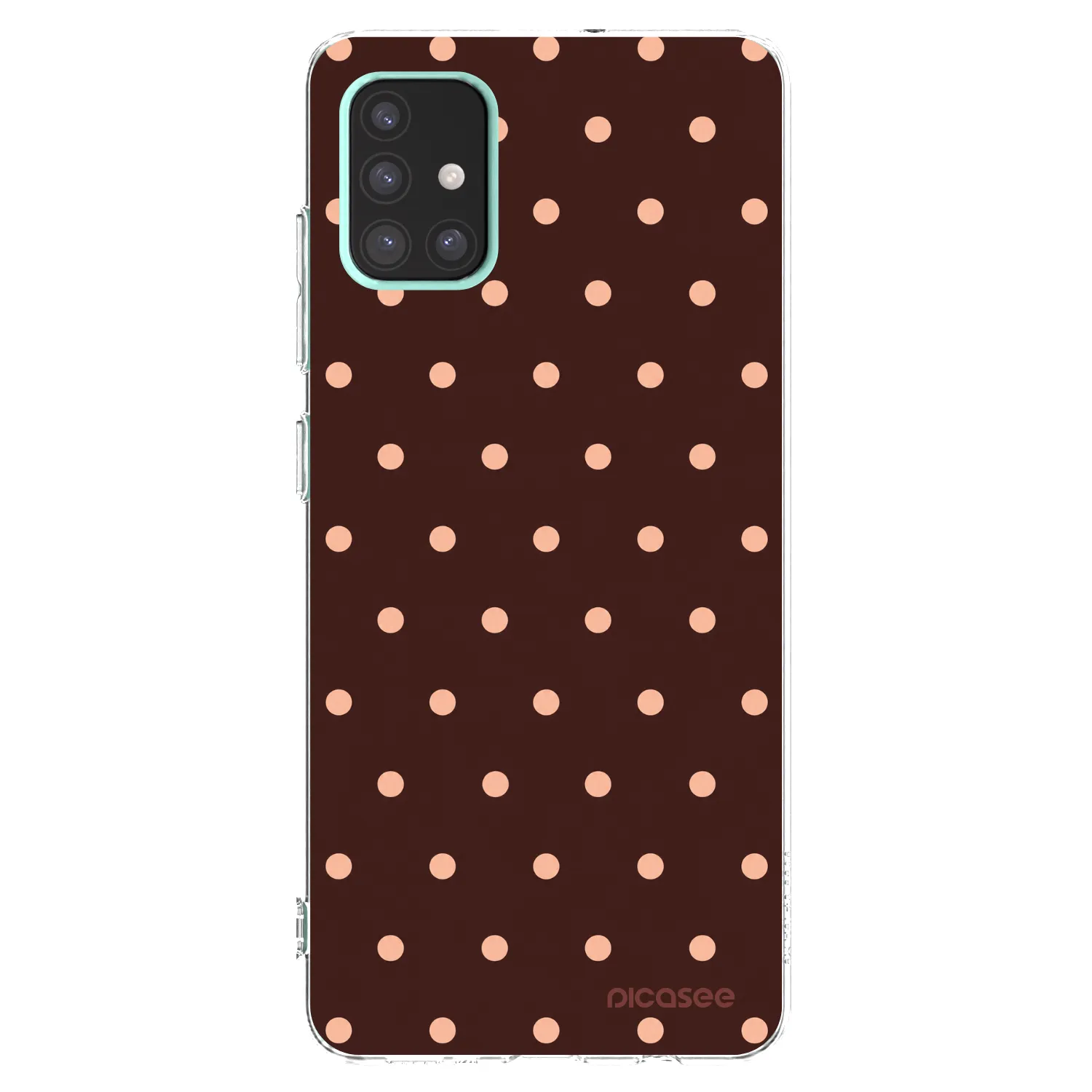 Picasee silikonski prozorni ovitek za Samsung Galaxy A51 A515F - Peach Dots & Chocolate