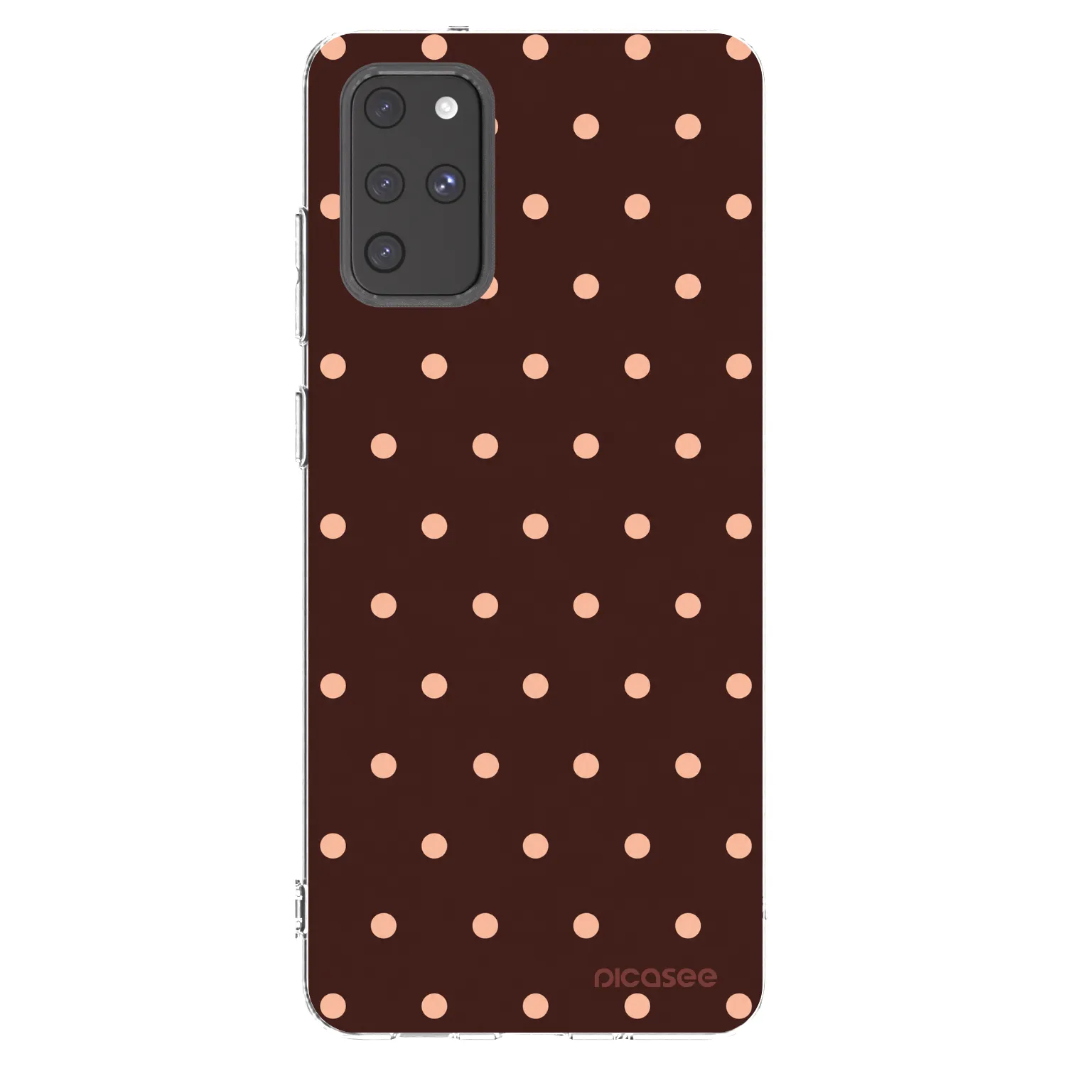 Picasee silikonski prozorni ovitek za Samsung Galaxy S20+ G985F - Peach Dots & Chocolate