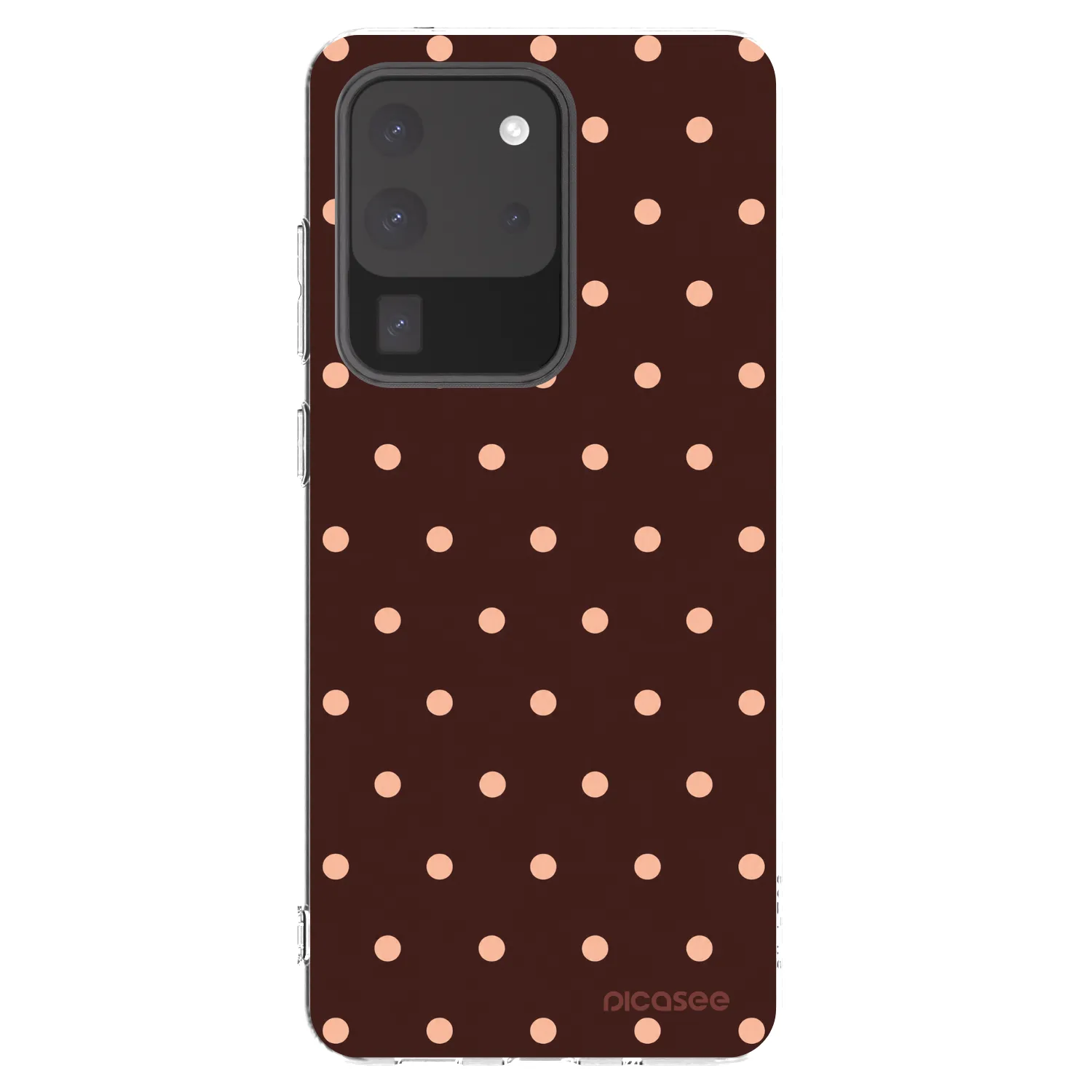 Picasee silikonski prozorni ovitek za Samsung Galaxy S20 Ultra 5G G988F - Peach Dots & Chocolate