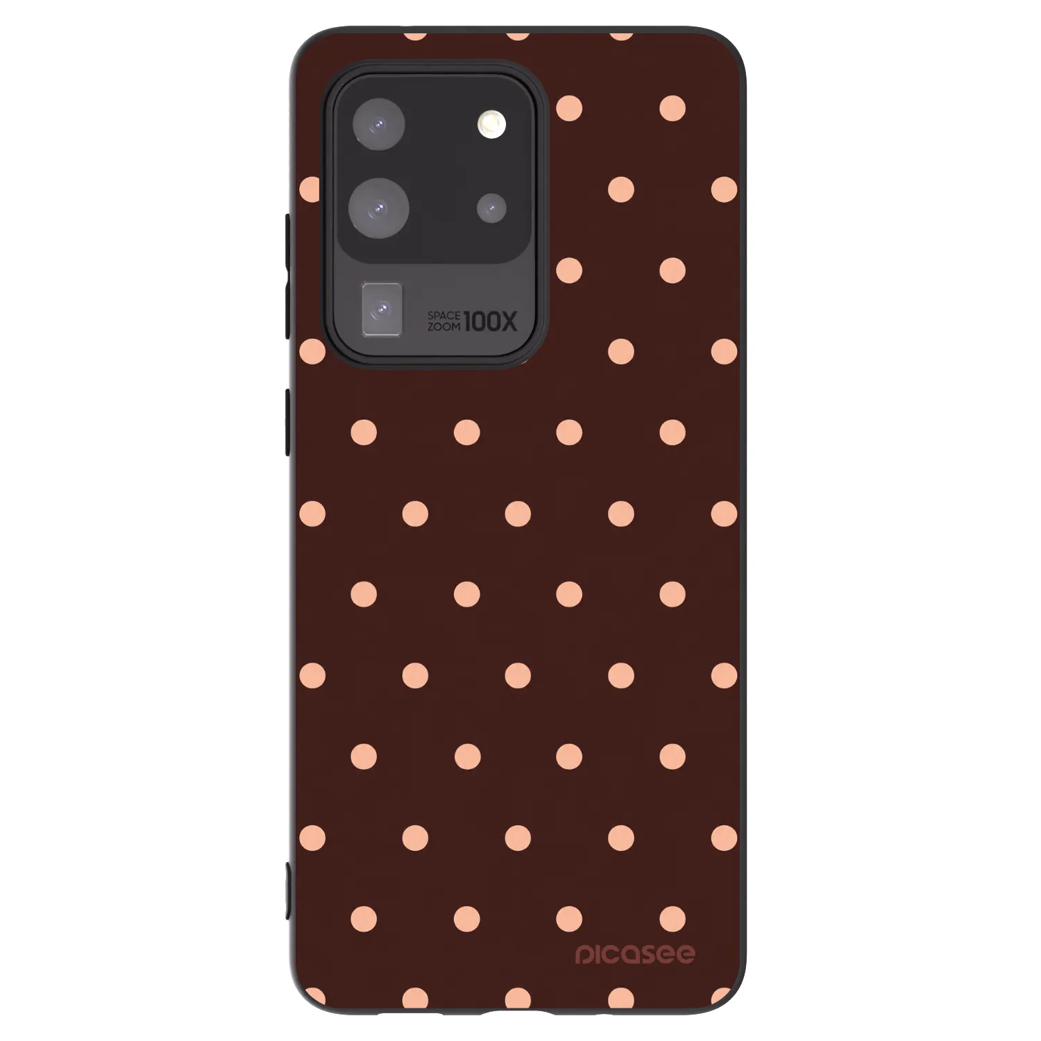 Picasee silikonski črni ovitek za Samsung Galaxy S20 Ultra 5G G988F - Peach Dots & Chocolate