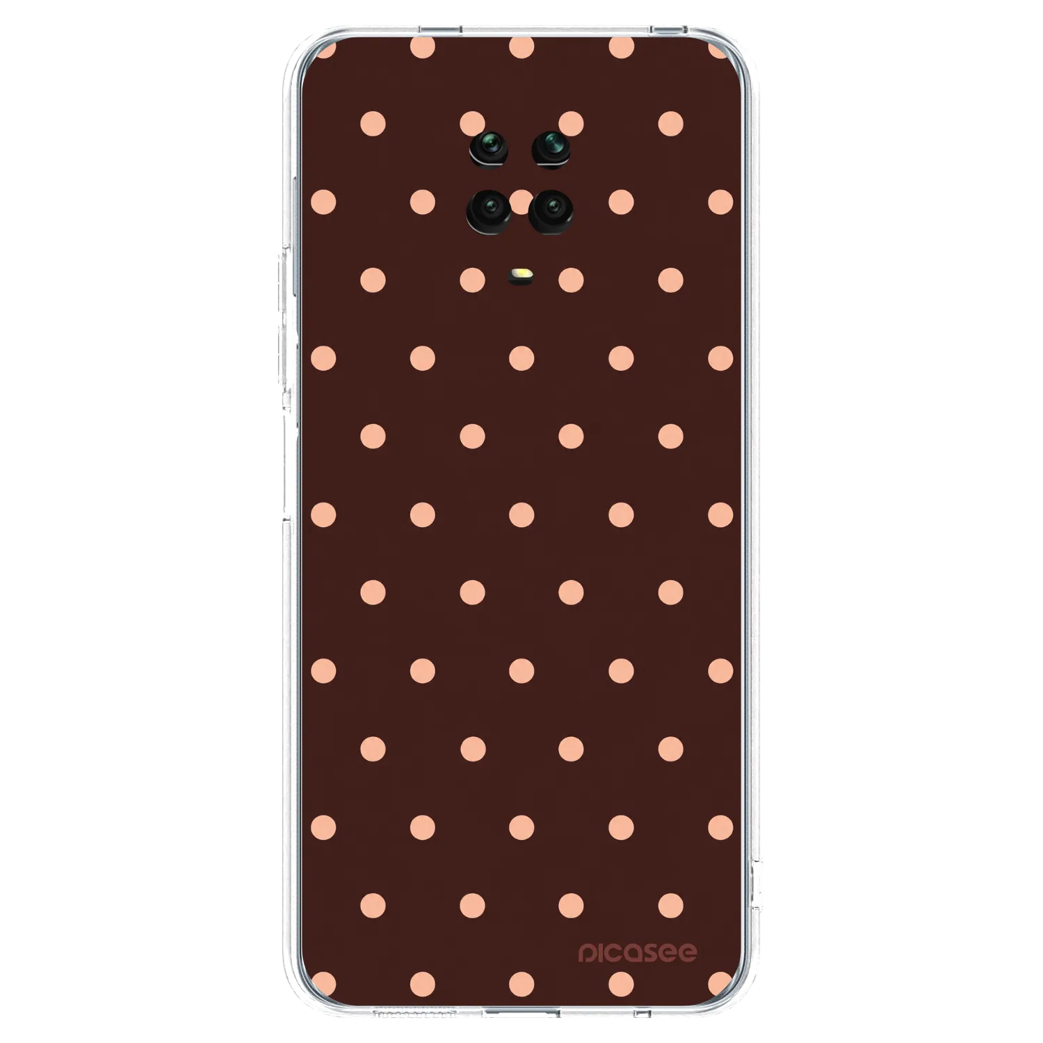 Picasee silikonski prozorni ovitek za Xiaomi Redmi Note 9 Pro - Peach Dots & Chocolate