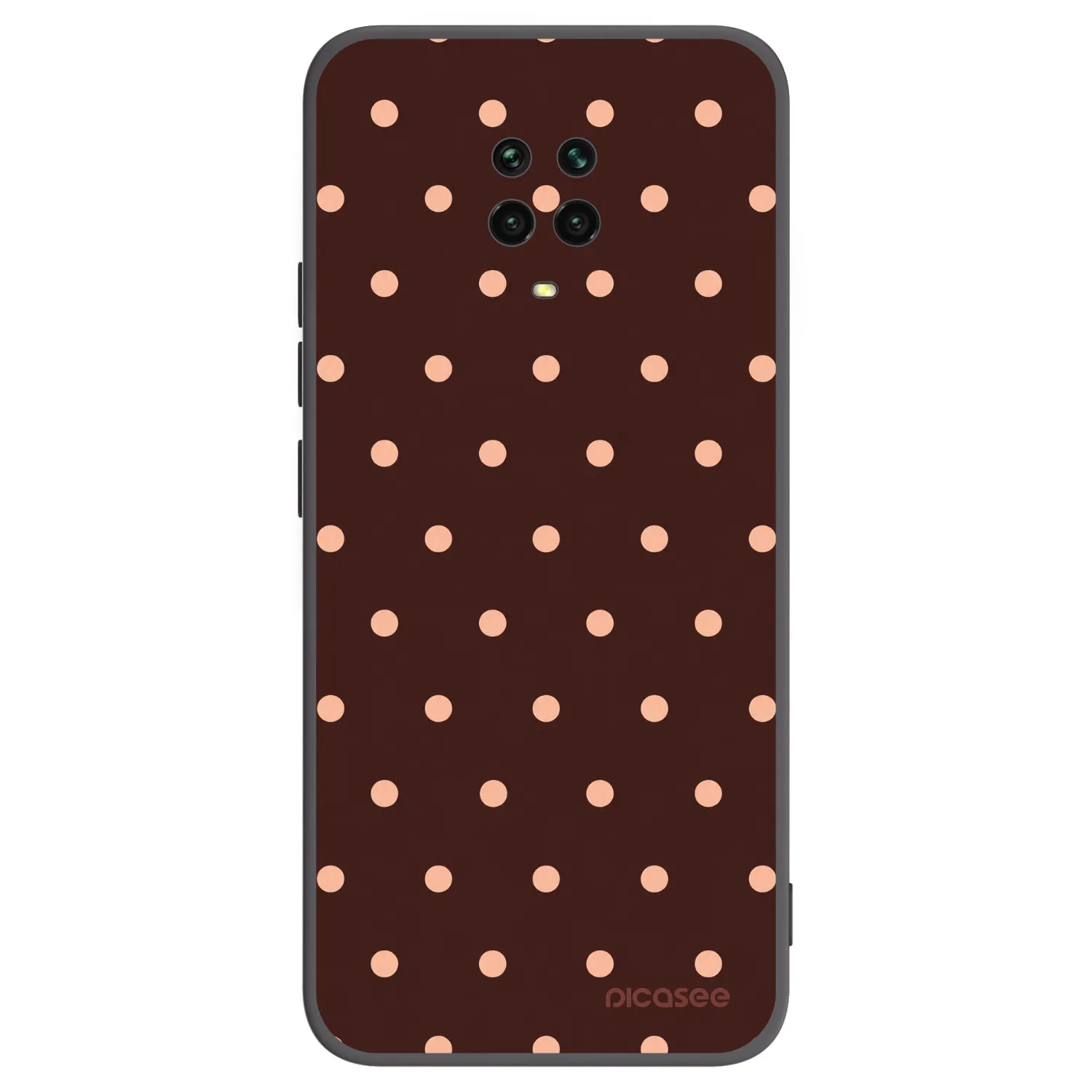 Picasee silikonski črni ovitek za Xiaomi Redmi Note 9 Pro - Peach Dots & Chocolate