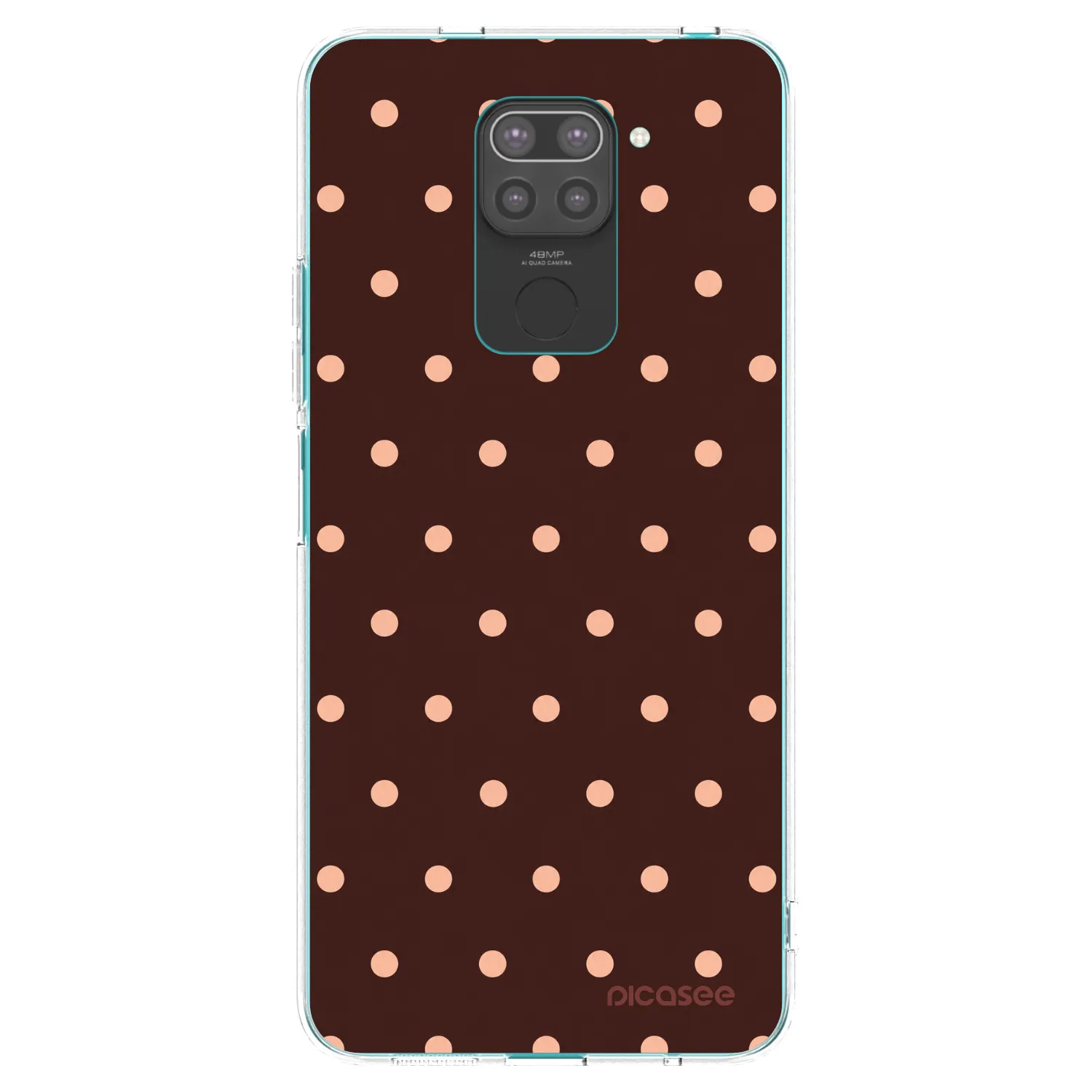 Picasee silikonski črni ovitek za Xiaomi Redmi Note 9 - Peach Dots & Chocolate