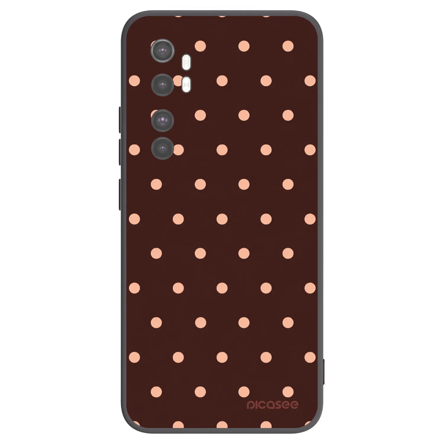 Picasee silikonski črni ovitek za Xiaomi Mi Note 10 Lite - Peach Dots & Chocolate
