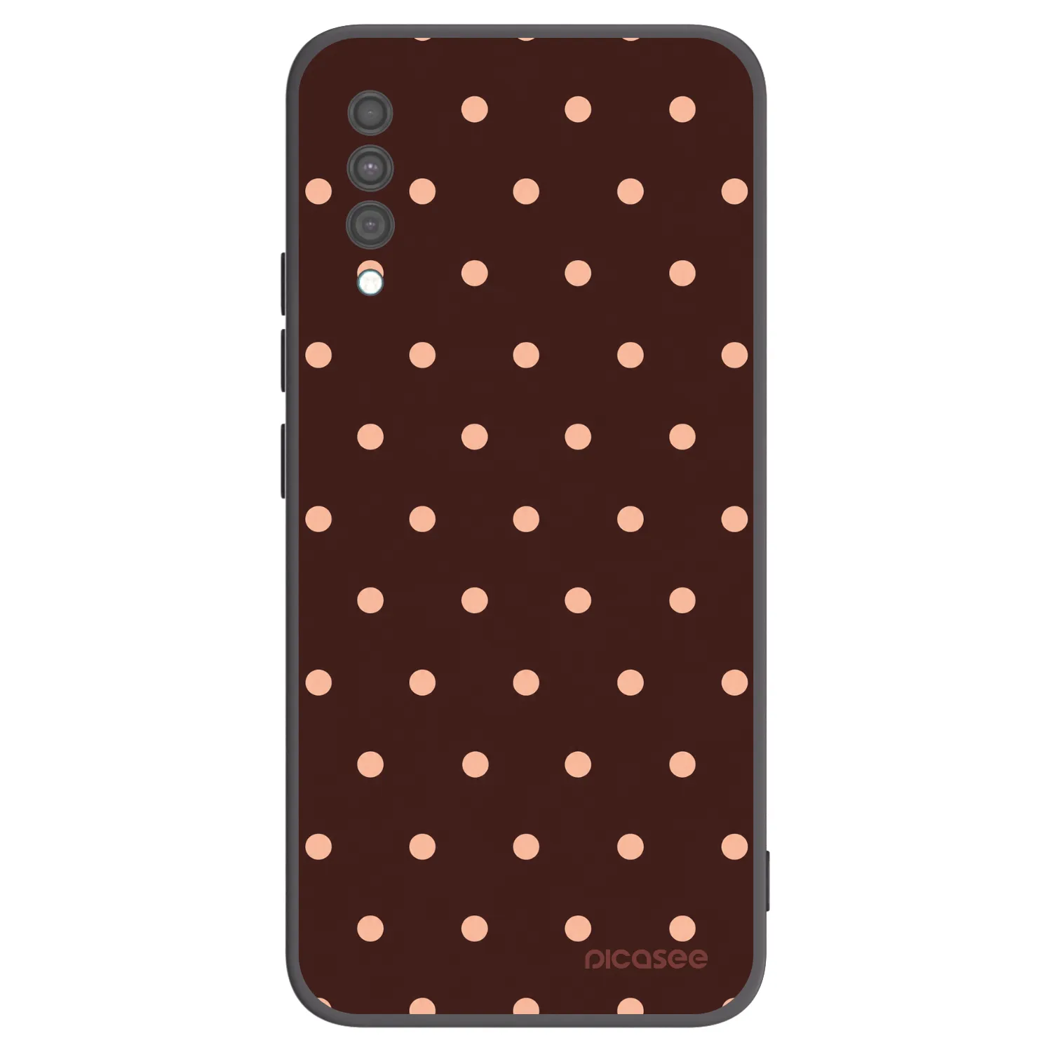 Picasee silikonski črni ovitek za Samsung Galaxy A30s A307F - Peach Dots & Chocolate