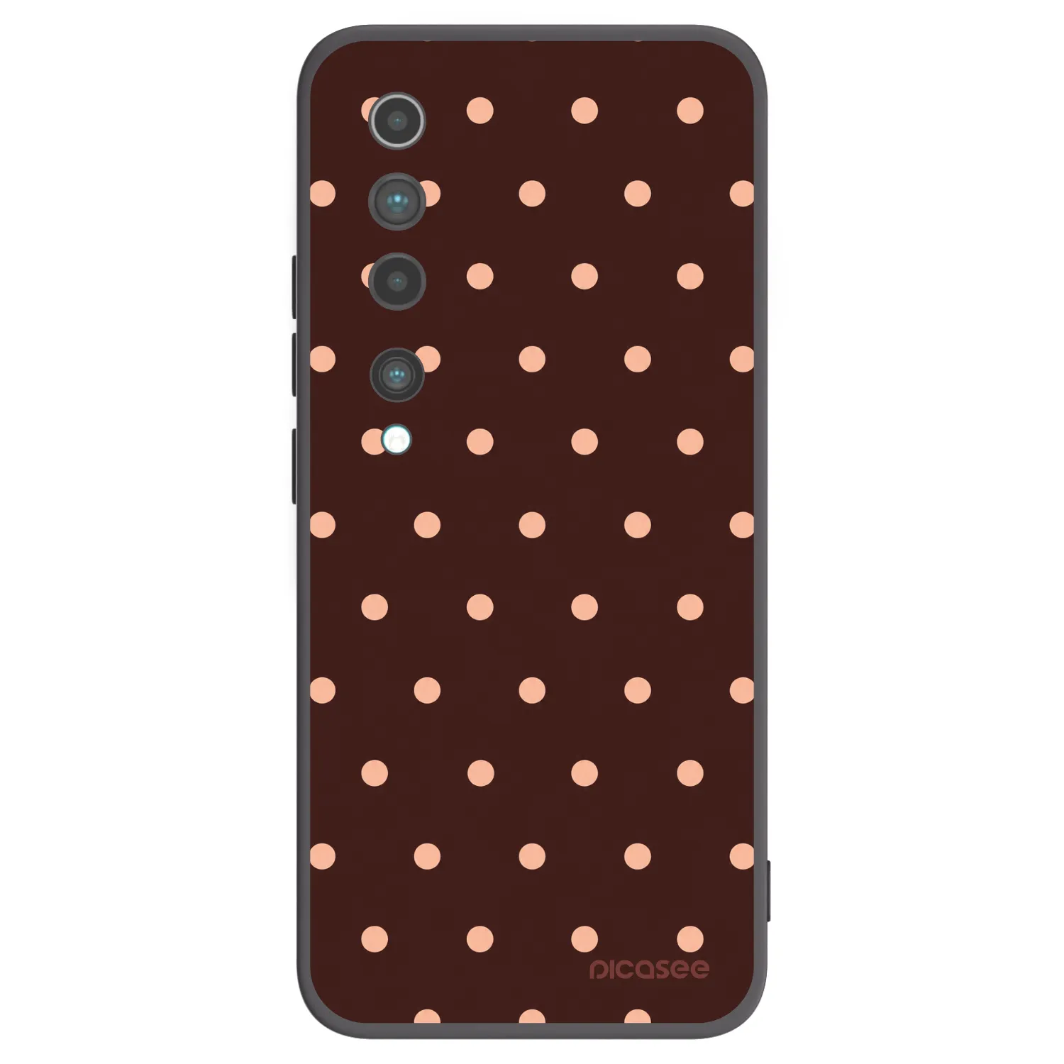 Picasee silikonski črni ovitek za Xiaomi Mi 10 - Peach Dots & Chocolate