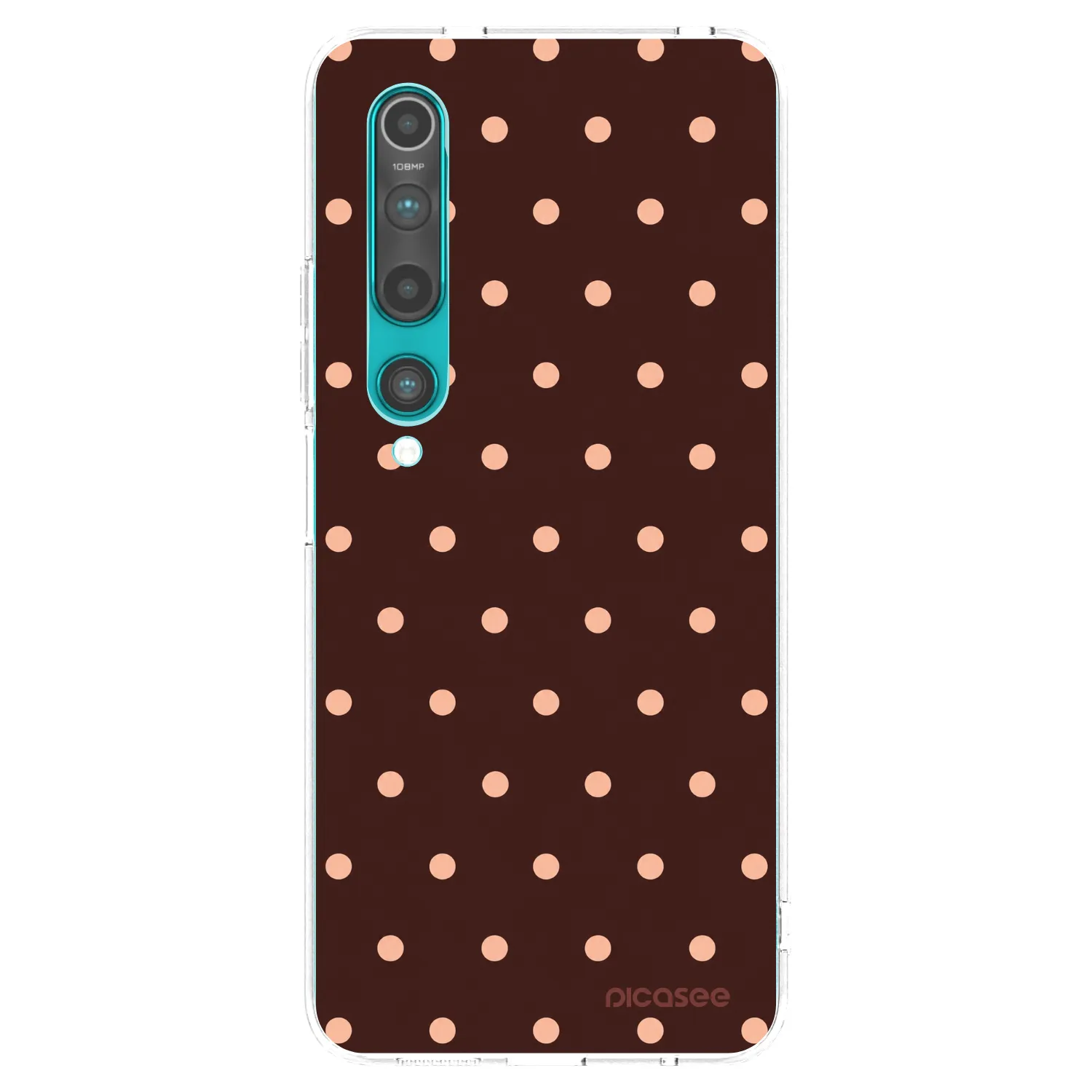 Picasee silikonski prozorni ovitek za Xiaomi Mi 10 - Peach Dots & Chocolate