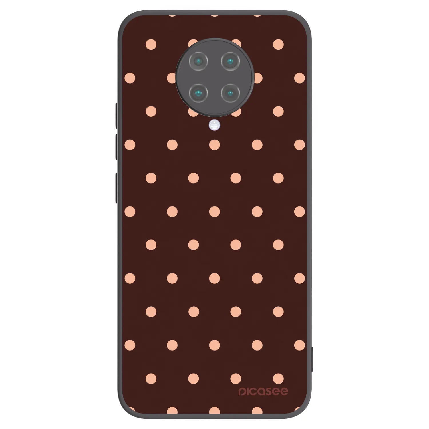 Picasee silikonski črni ovitek za Xiaomi Poco F2 Pro - Peach Dots & Chocolate