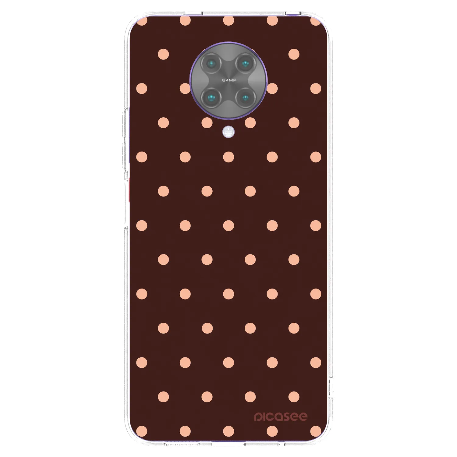 Picasee silikonski prozorni ovitek za Xiaomi Poco F2 Pro - Peach Dots & Chocolate