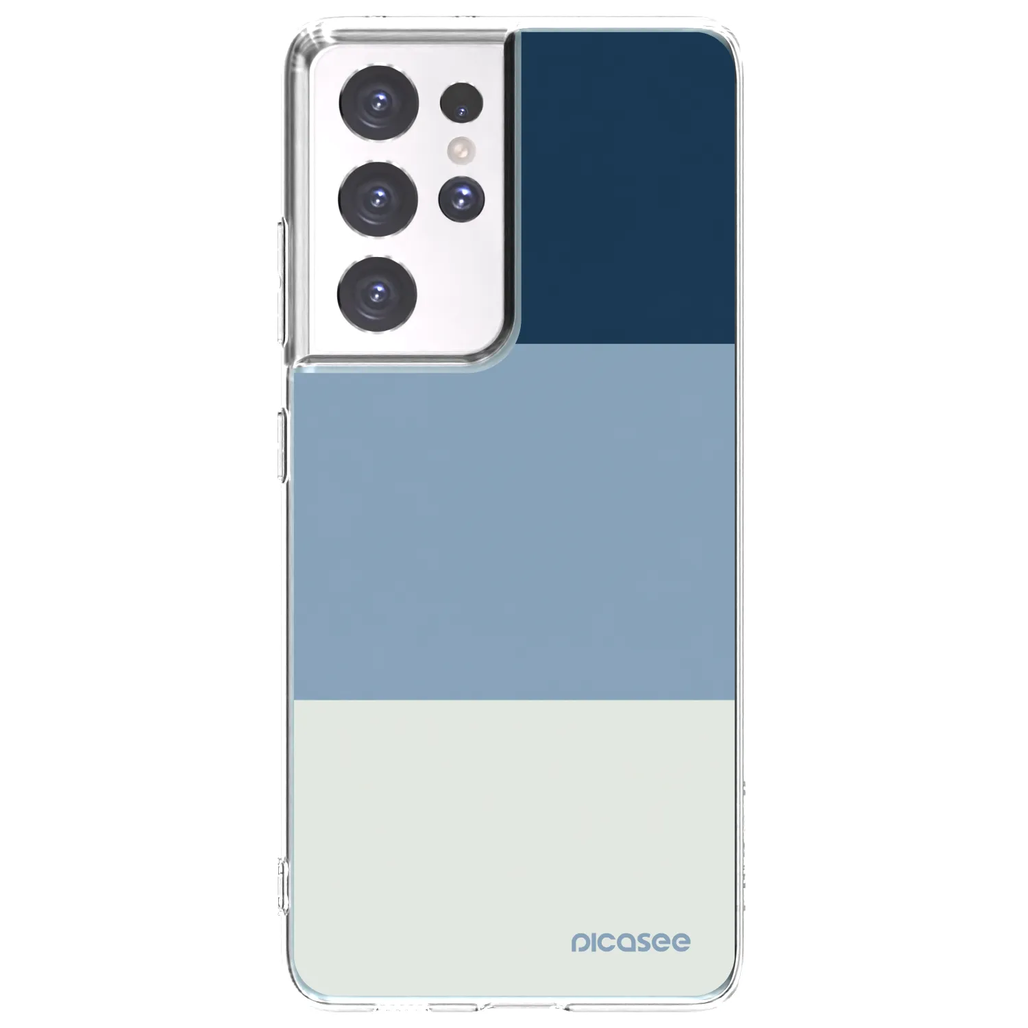 Picasee silikonski prozorni ovitek za Samsung Galaxy S21 Ultra 5G G998B - Coastal Blue