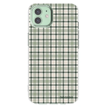 Picasee silikonski prozorni ovitek za Apple iPhone 12 - Sage Tartan