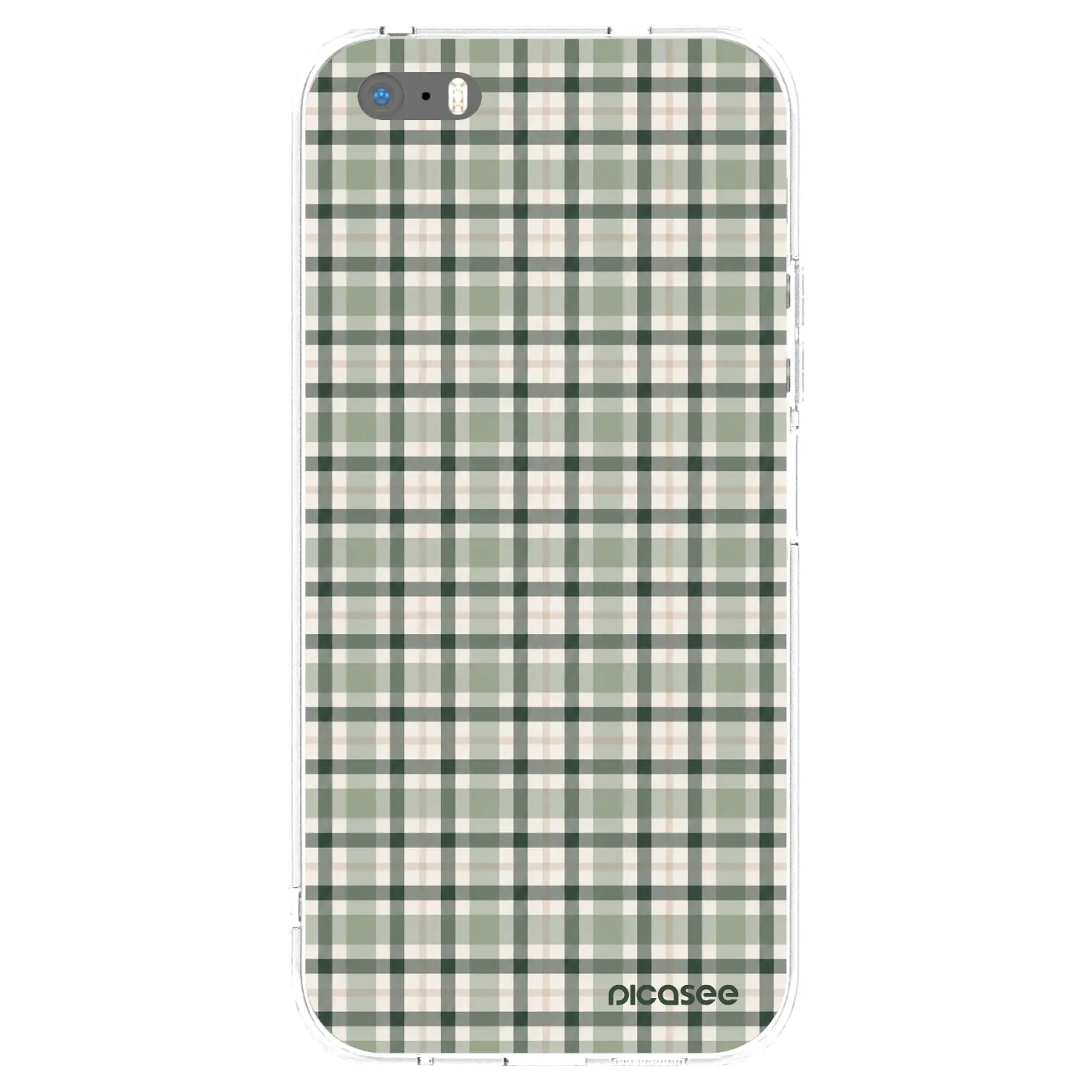 Picasee silikonski prozorni ovitek za Apple iPhone 5/5S/SE - Sage Tartan