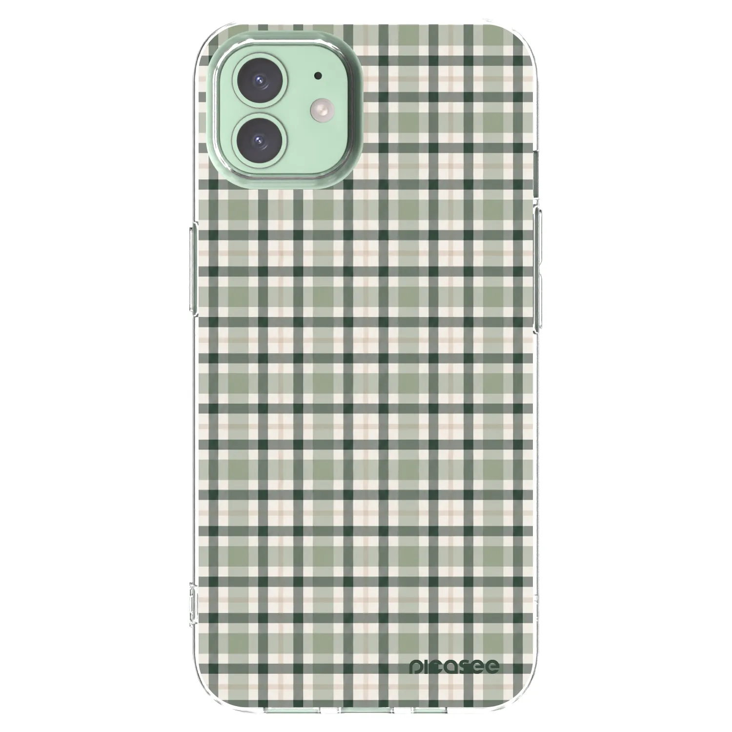 Picasee silikonski prozorni ovitek za Apple iPhone 12 - Sage Tartan