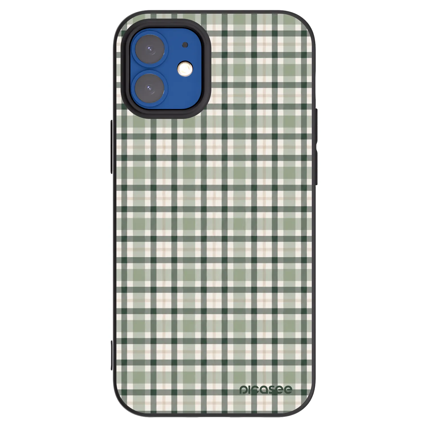 Picasee silikonski črni ovitek za Apple iPhone 12 mini - Sage Tartan