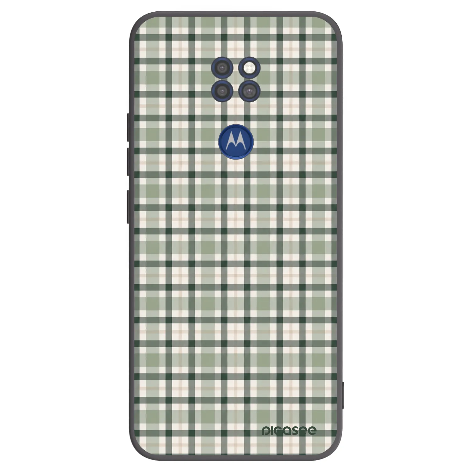 Picasee silikonski črni ovitek za Motorola Moto G9 Play - Sage Tartan