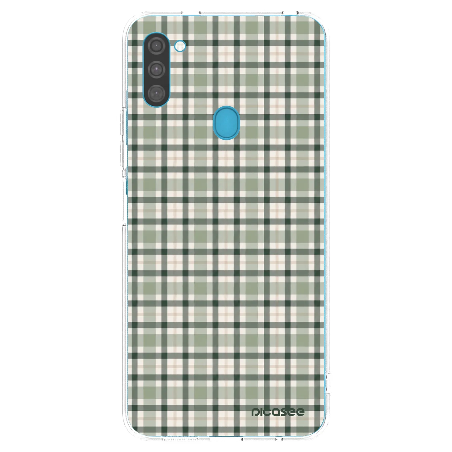 Picasee silikonski prozorni ovitek za Samsung Galaxy M11 - Sage Tartan