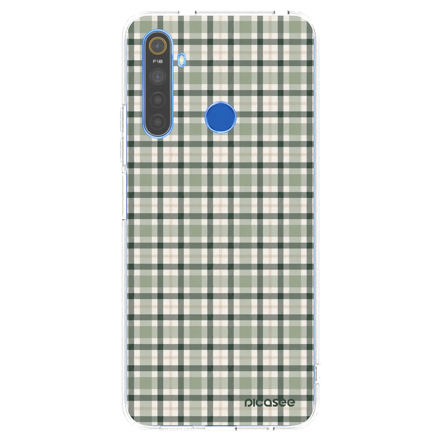 Picasee silikonski prozorni ovitek za Realme 5 - Sage Tartan