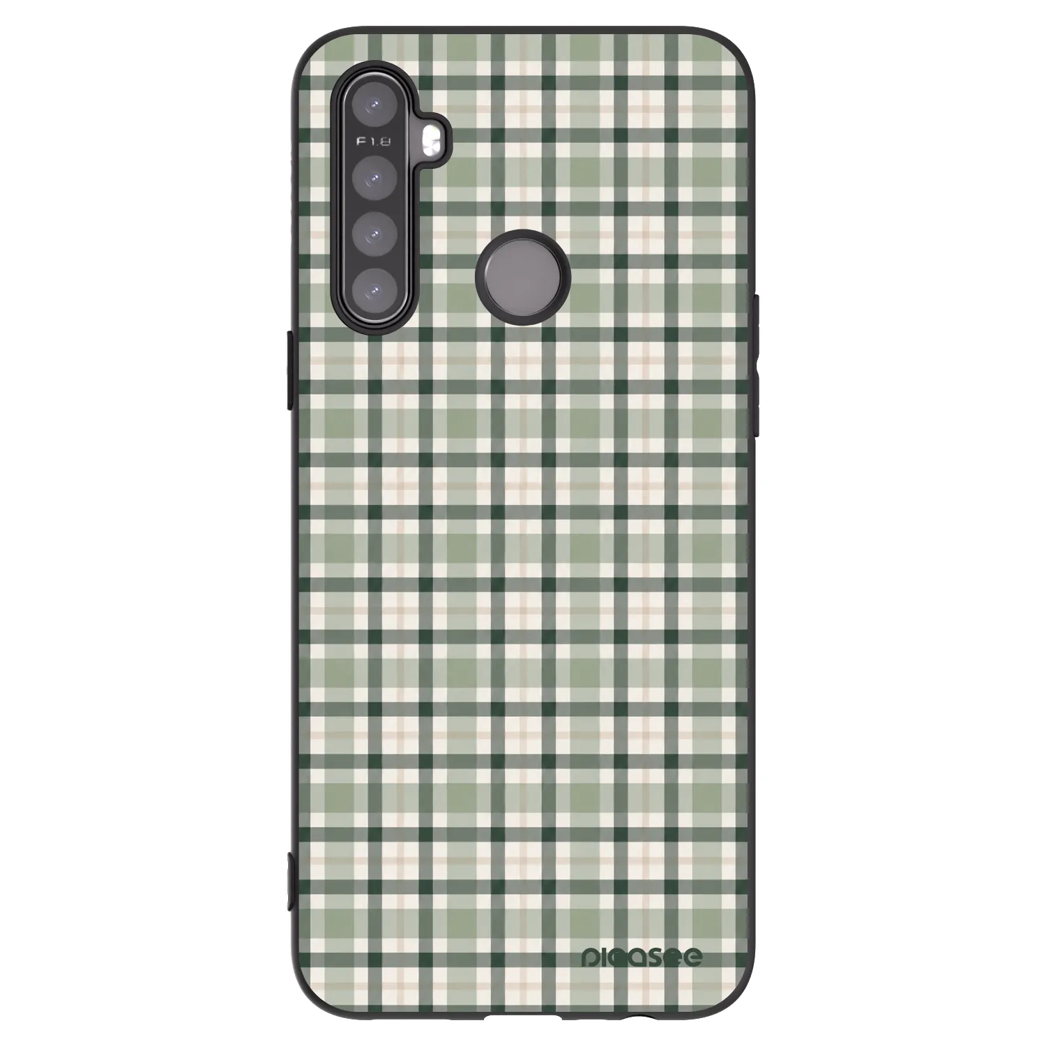Picasee silikonski črni ovitek za Realme 5 - Sage Tartan