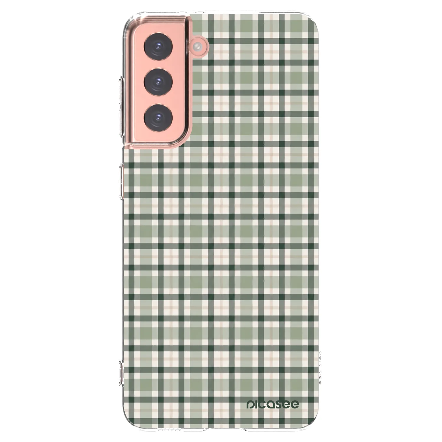 Picasee silikonski prozorni ovitek za Samsung Galaxy S21 5G G991B - Sage Tartan