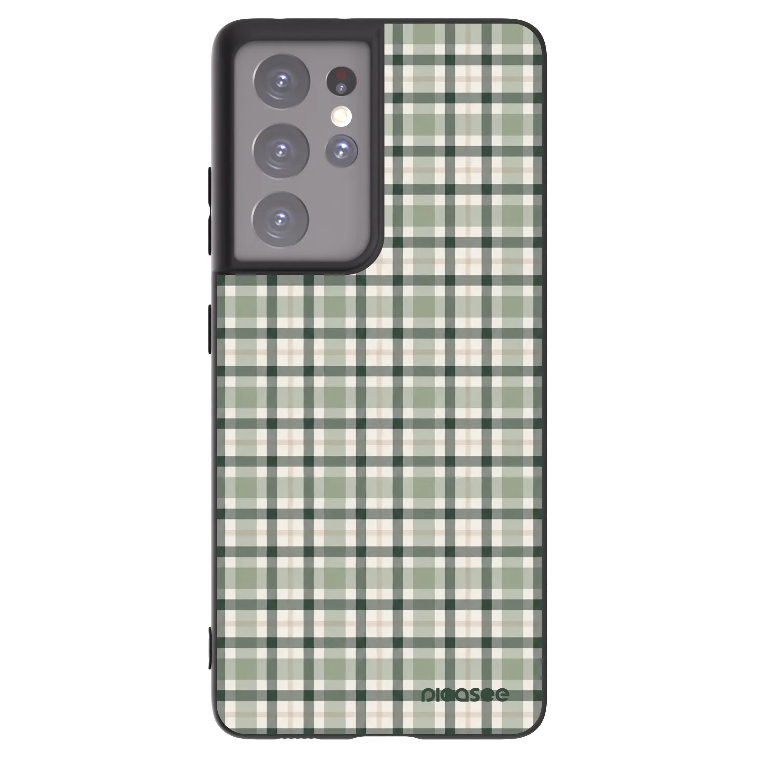 Picasee silikonski črni ovitek za Samsung Galaxy S21 Ultra 5G G998B - Sage Tartan