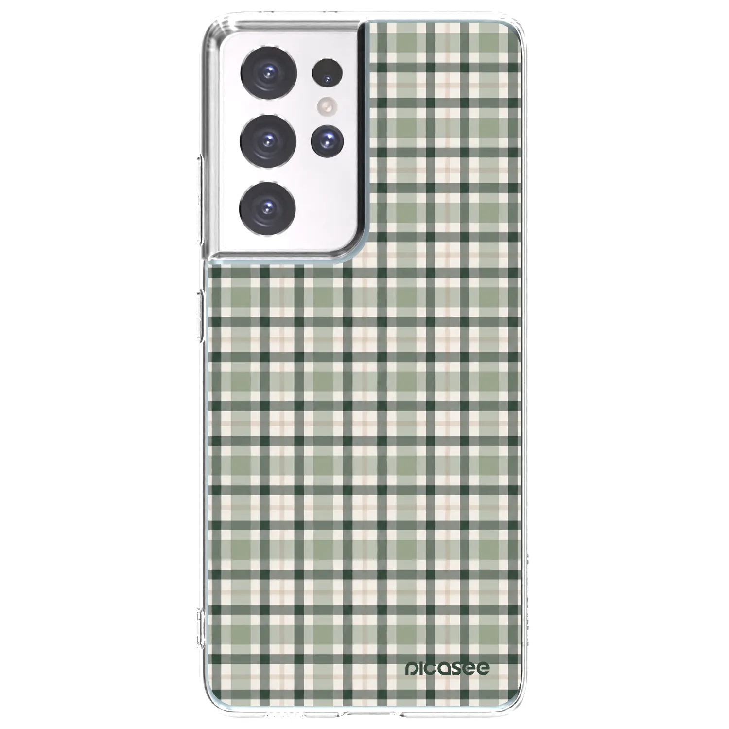 Picasee silikonski prozorni ovitek za Samsung Galaxy S21 Ultra 5G G998B - Sage Tartan