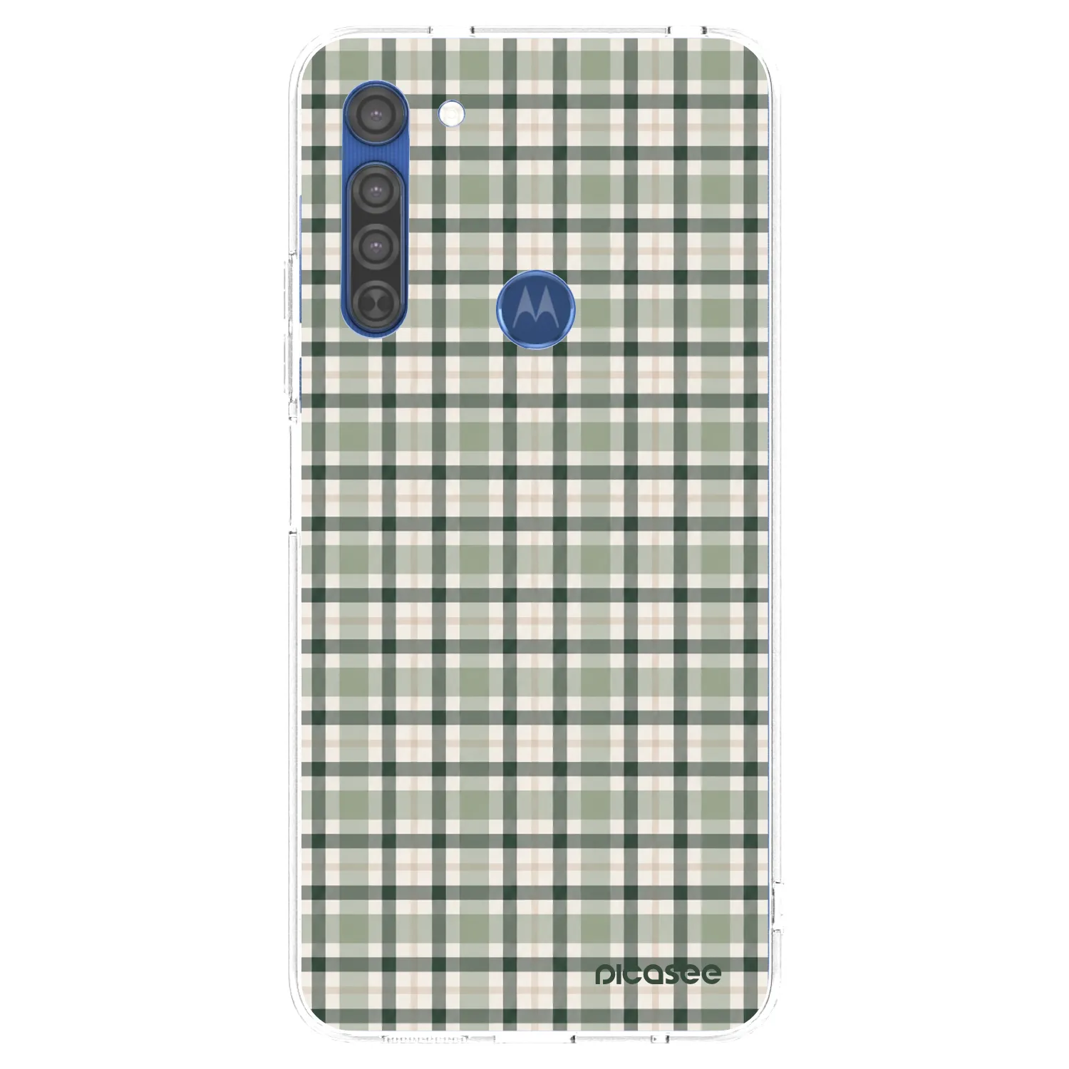 Picasee silikonski prozorni ovitek za Motorola Moto G8 - Sage Tartan