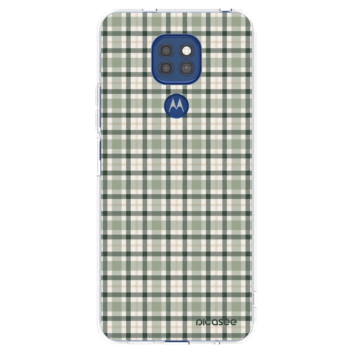 Picasee silikonski prozorni ovitek za Motorola Moto G9 Play - Sage Tartan