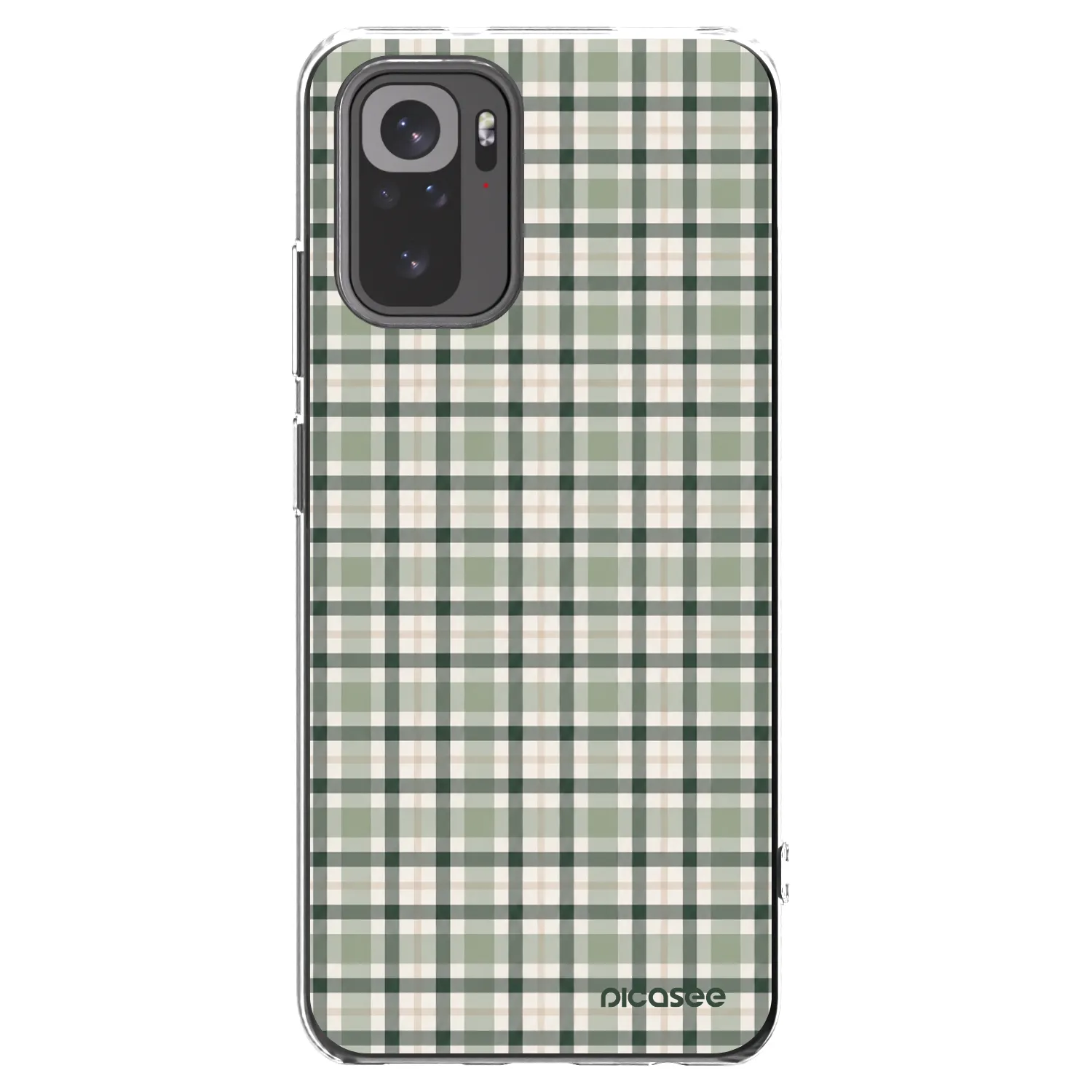 Picasee silikonski prozorni ovitek za Xiaomi Redmi Note 10 - Sage Tartan