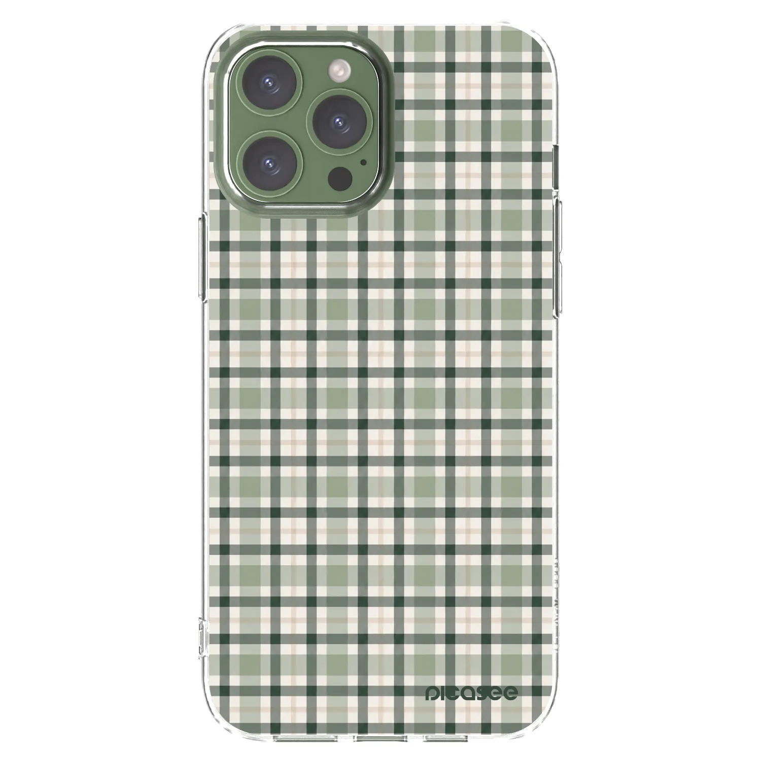 Picasee silikonski prozorni ovitek za Apple iPhone 13 Pro Max - Sage Tartan