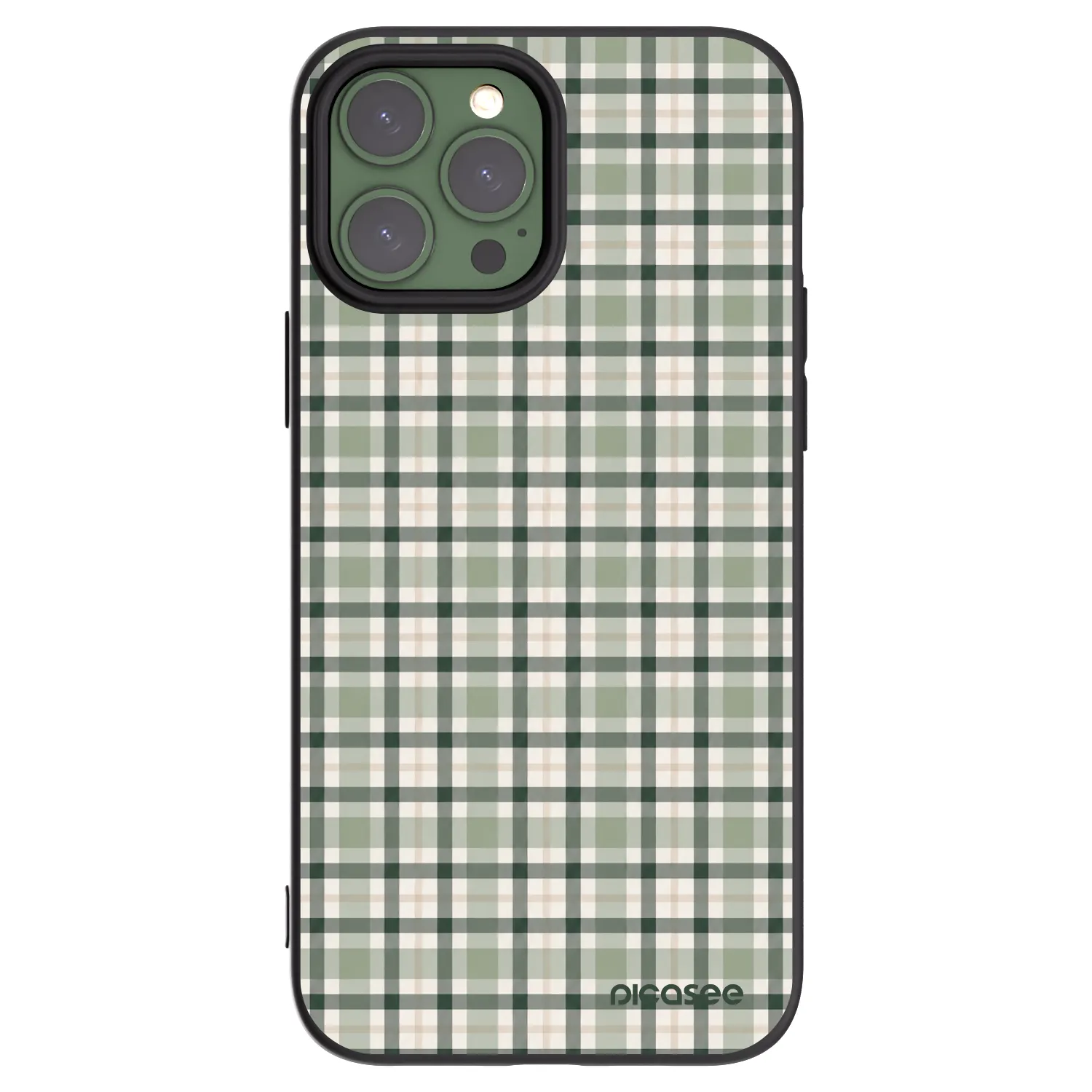 Picasee silikonski črni ovitek za Apple iPhone 13 Pro Max - Sage Tartan