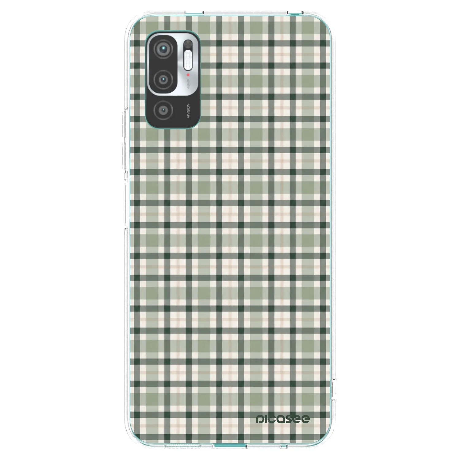 Picasee silikonski prozorni ovitek za Xiaomi Redmi Note 10 5G - Sage Tartan