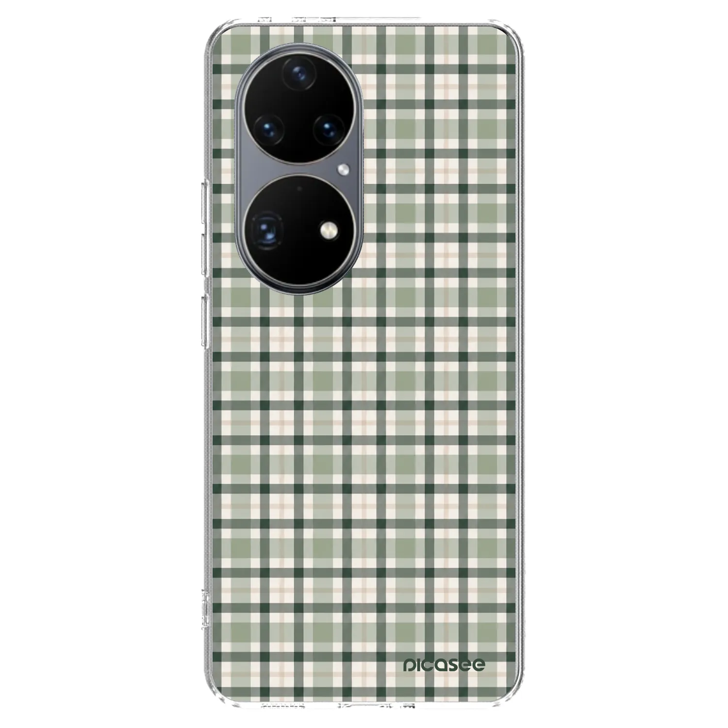 Picasee silikonski prozorni ovitek za Huawei P50 - Sage Tartan