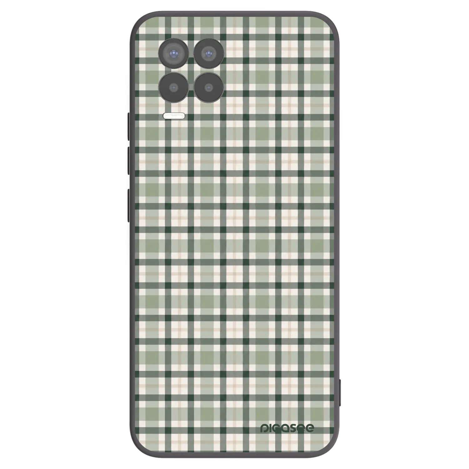 Picasee silikonski črni ovitek za Realme 8 4G - Sage Tartan
