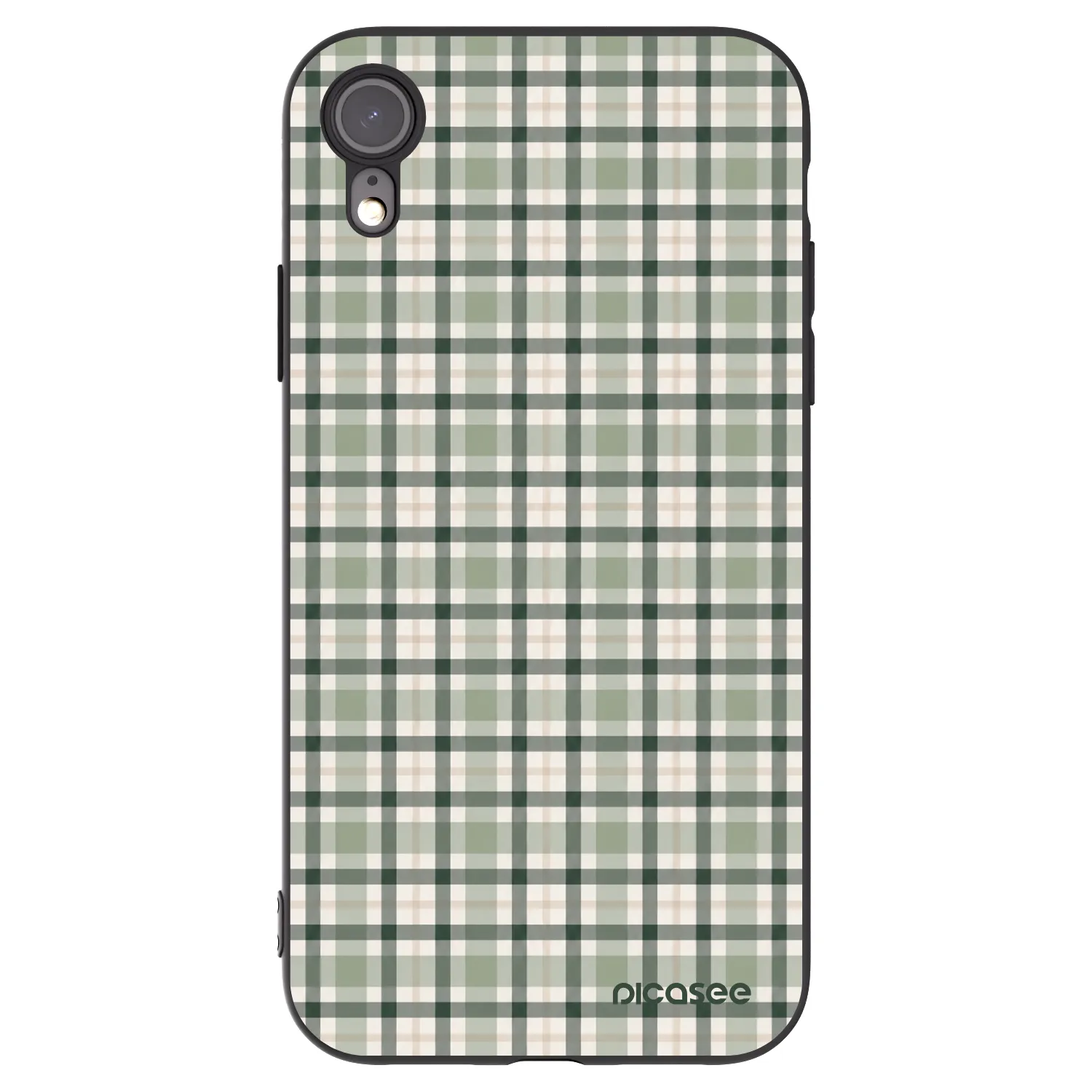 Picasee silikonski črni ovitek za Apple iPhone XR - Sage Tartan