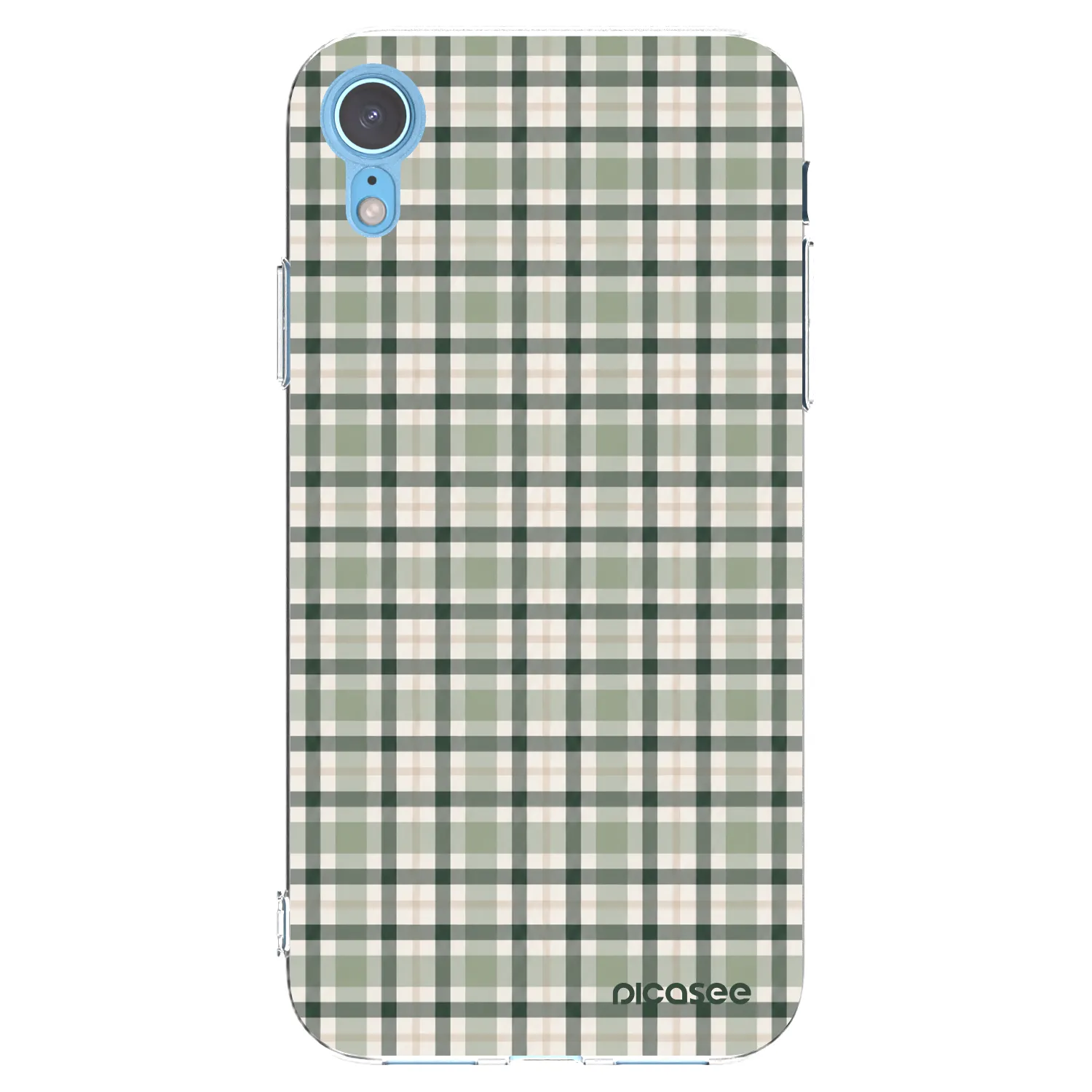 Picasee silikonski prozorni ovitek za Apple iPhone XR - Sage Tartan