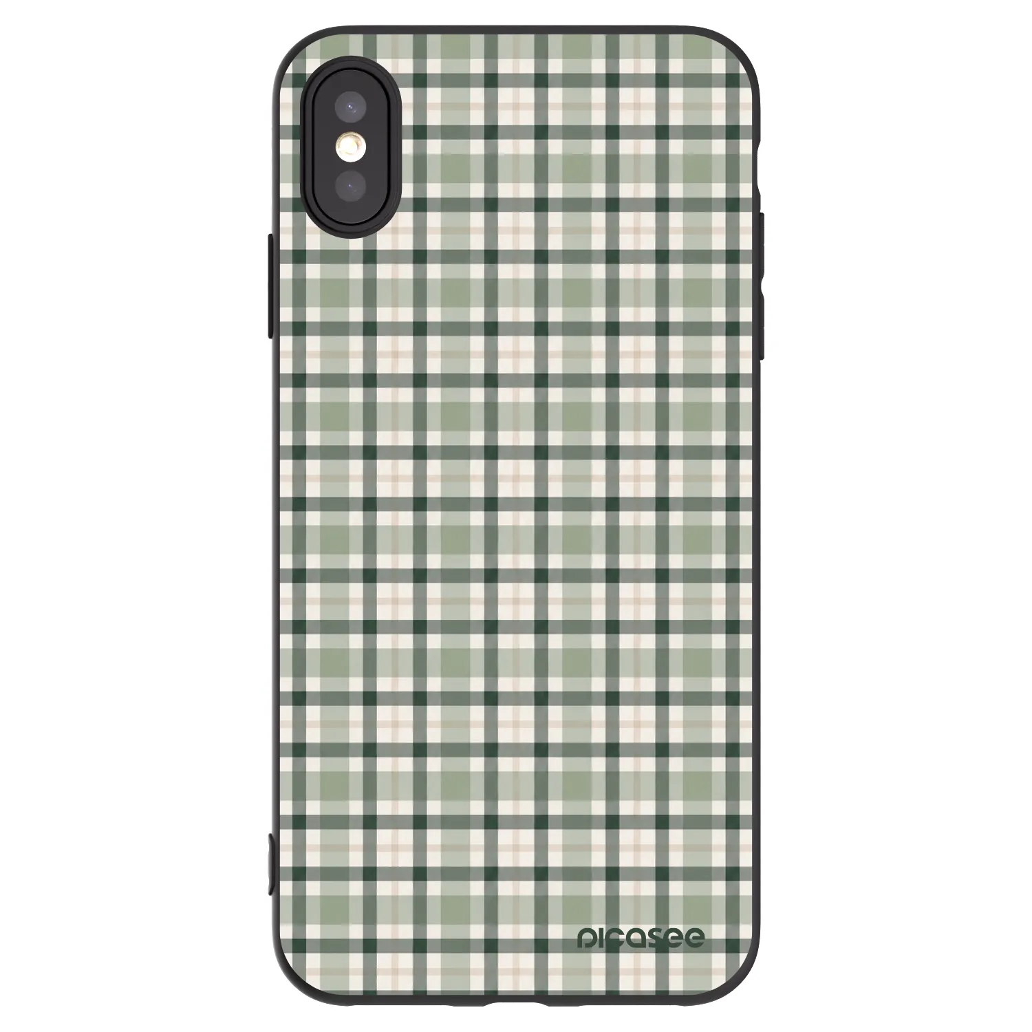 Picasee silikonski črni ovitek za Apple iPhone XS Max - Sage Tartan