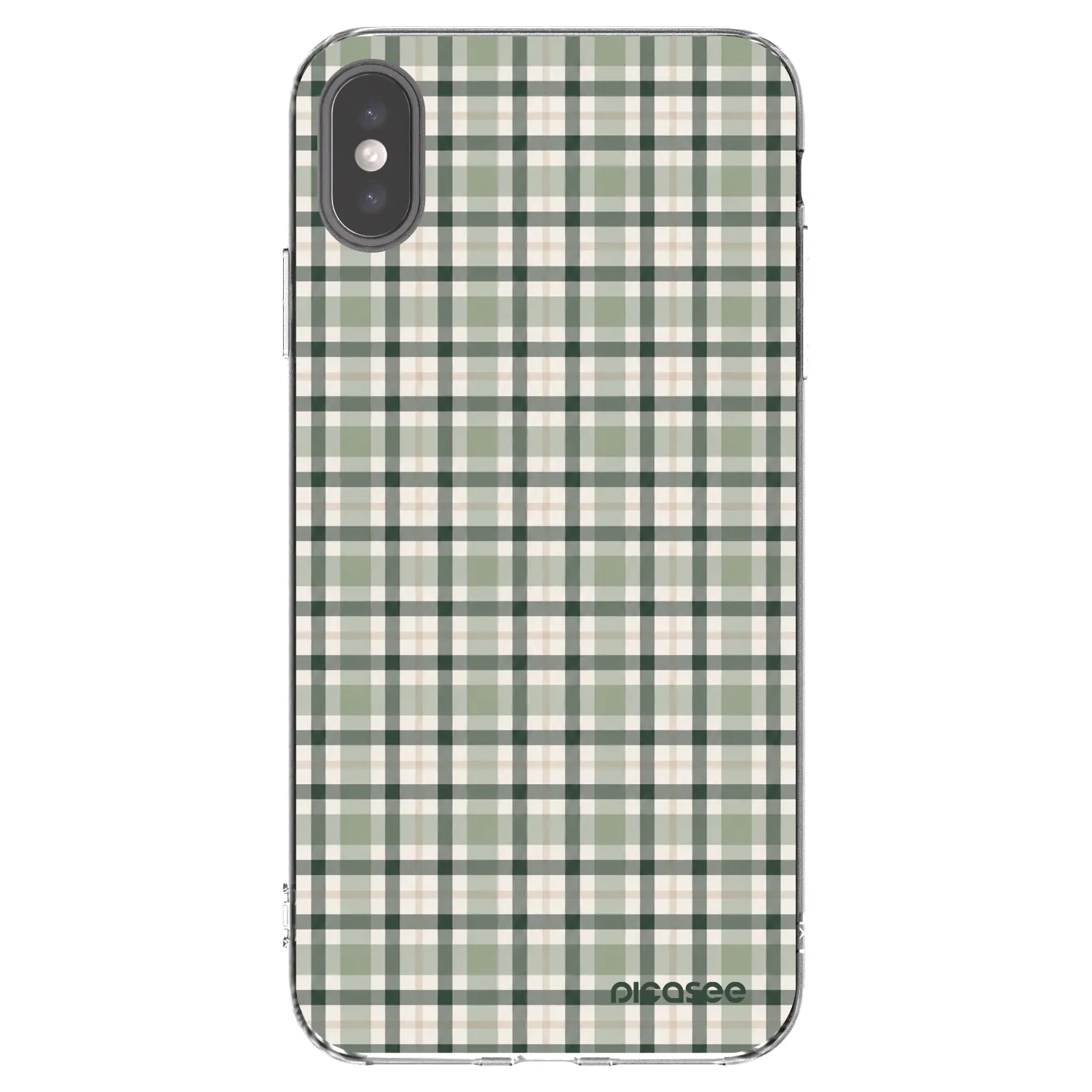Picasee silikonski prozorni ovitek za Apple iPhone XS Max - Sage Tartan