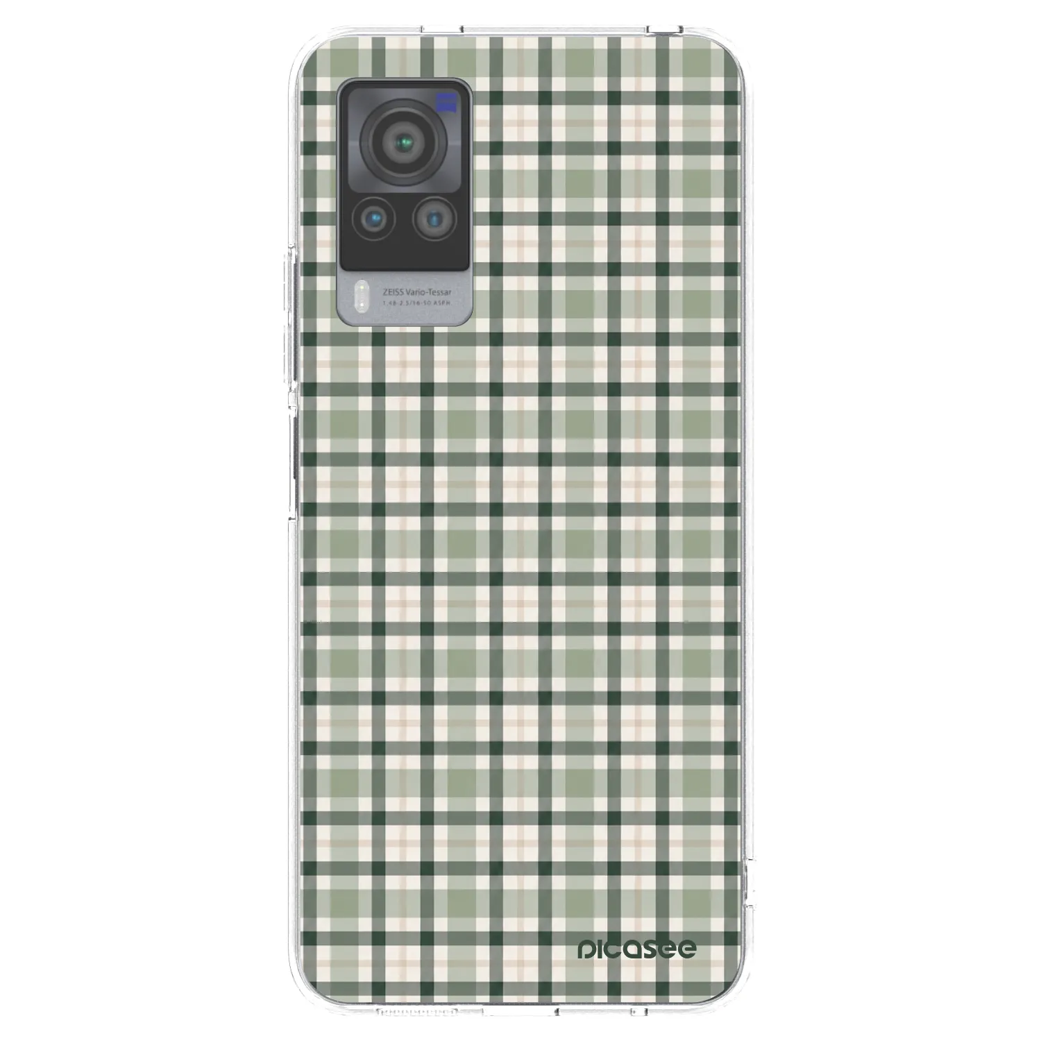 Picasee silikonski prozorni ovitek za Vivo X60 Pro 5G - Sage Tartan
