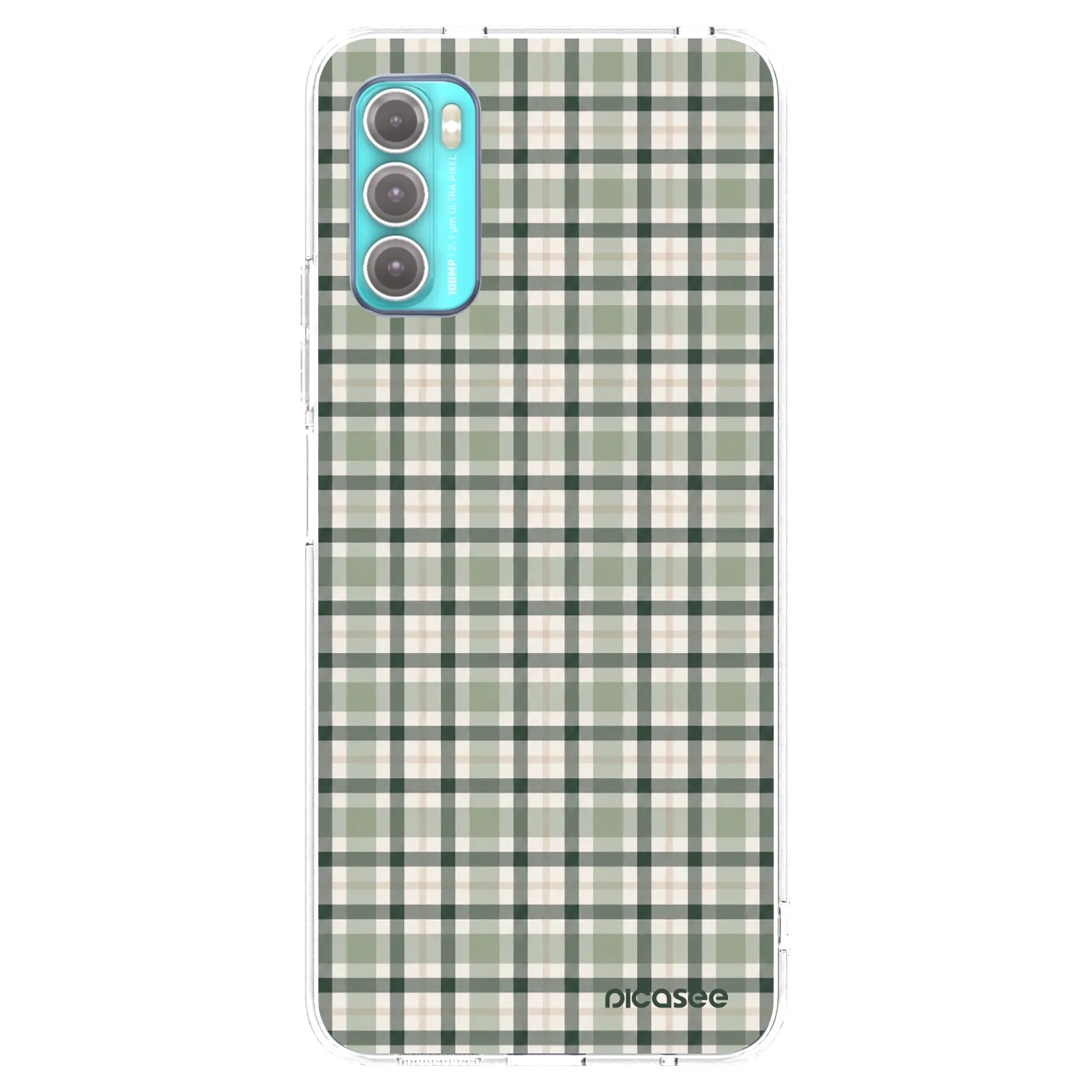Picasee silikonski prozorni ovitek za Motorola Moto G60 - Sage Tartan