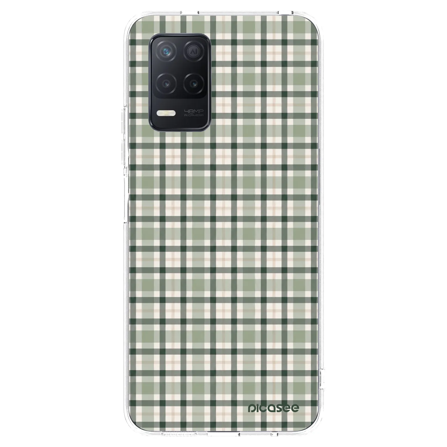 Picasee silikonski prozorni ovitek za Realme 8 5G - Sage Tartan