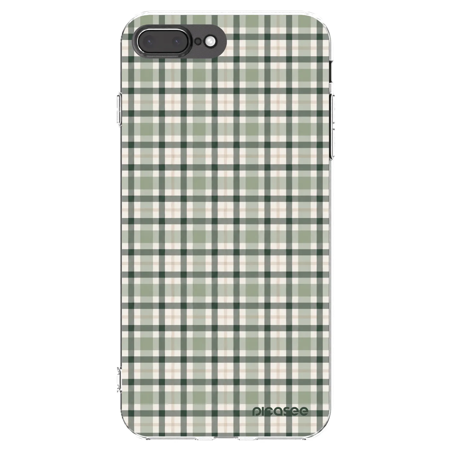 Picasee silikonski prozorni ovitek za Apple iPhone 7 Plus - Sage Tartan