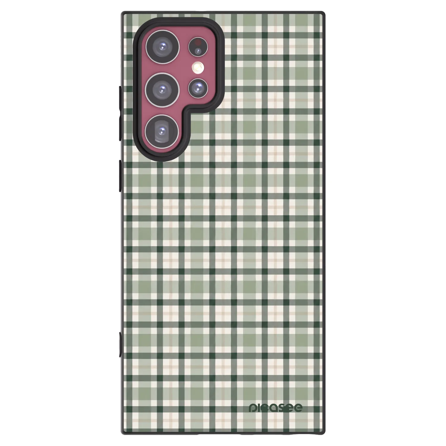 Picasee silikonski črni ovitek za Samsung Galaxy S22 Ultra 5G - Sage Tartan