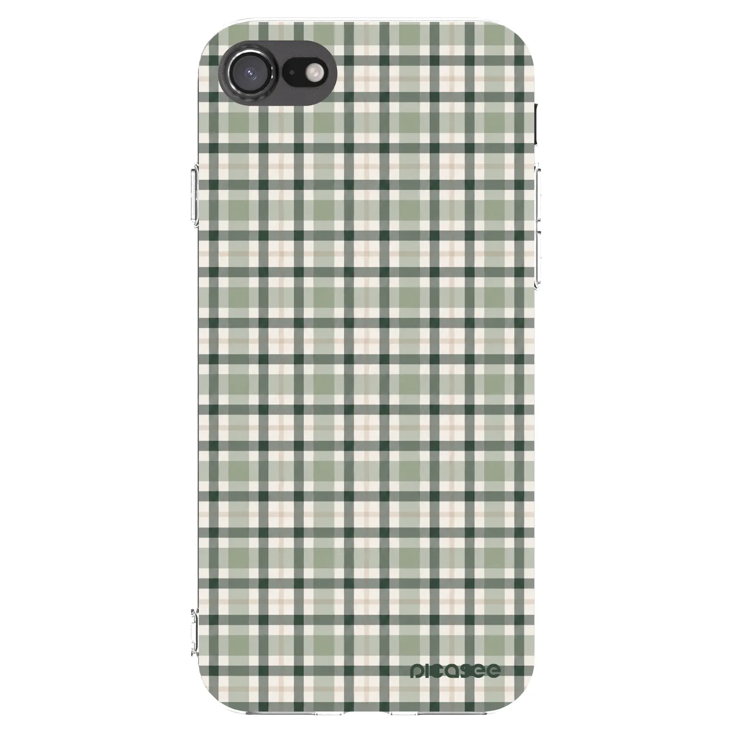 Picasee silikonski prozorni ovitek za Apple iPhone SE 2022 - Sage Tartan